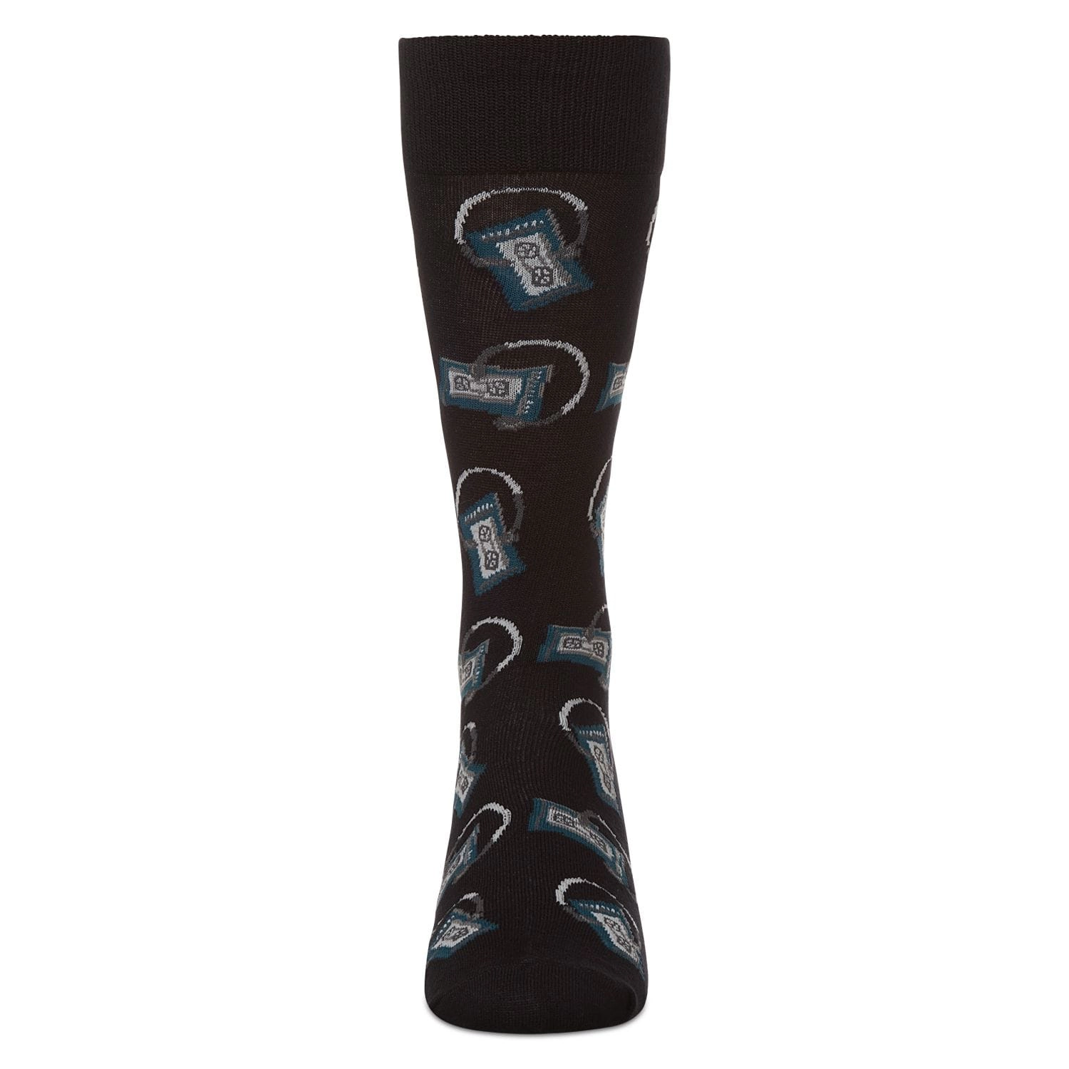 MeMoi Slick Beats Cassette Player Men's Bamboo Blend Crew Socks