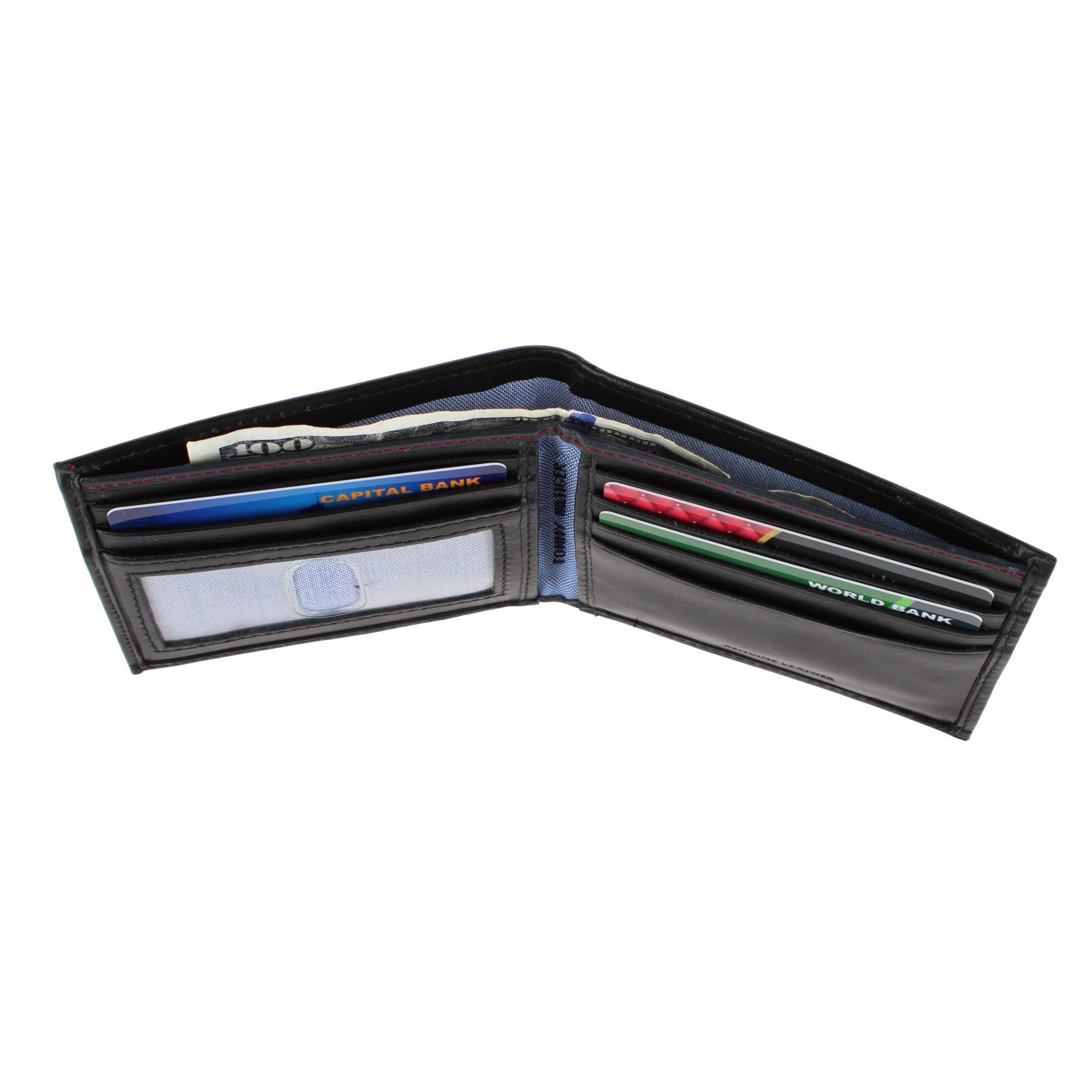 Tommy Hilfiger Men's Leather Oxford Slim Bifold Wallet