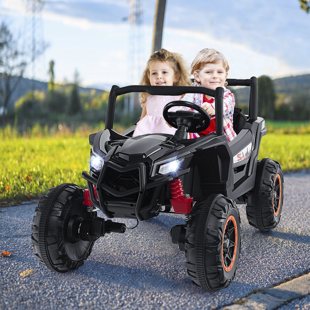 SUGIFT Kids Black 2-Seater 24V Ride On UTV Truck with Remote Control 49.5-in W 31.5-in H 110-lb Rider Capacity