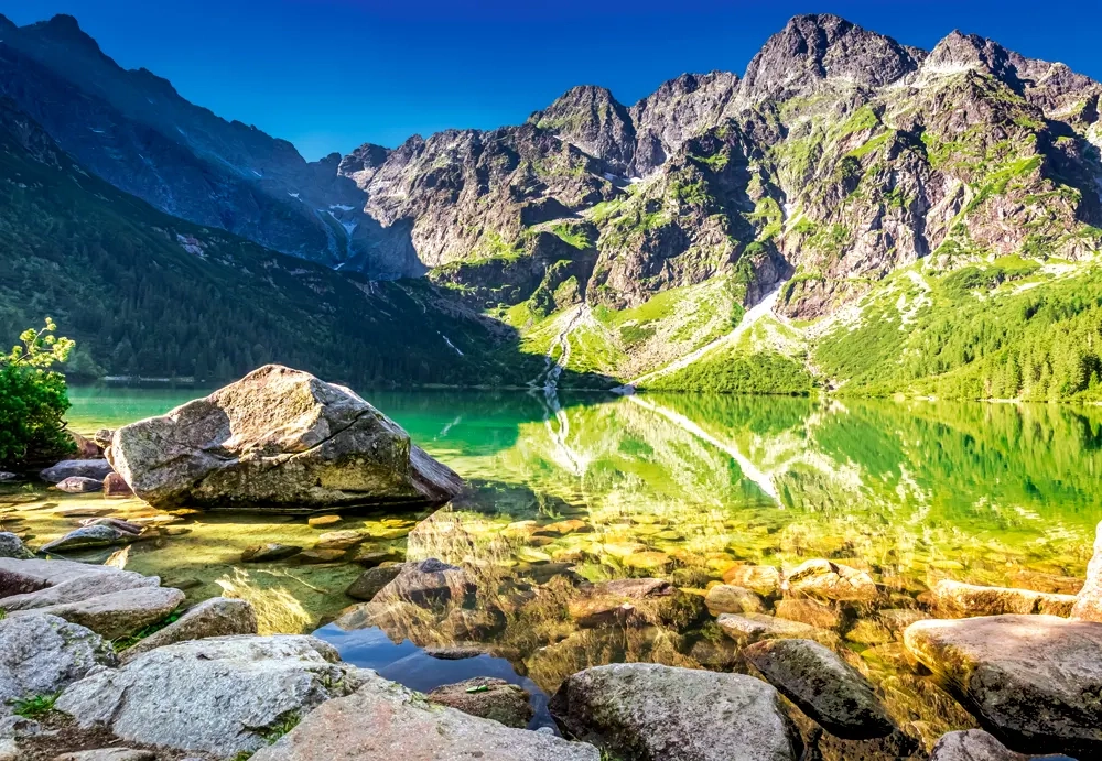 CASTORLAND 1500 Piece Jigsaw Puzzles, Sunrise at Morskie Oko, Tatras, Poland, Rocky Peak Nature Scene, C-152216-2