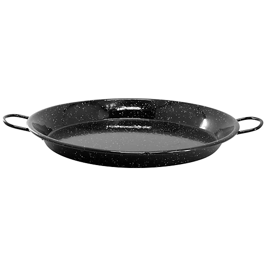 Oster Castillo 15 Inch Enameled Steel Paella Pan in Speckled Black
