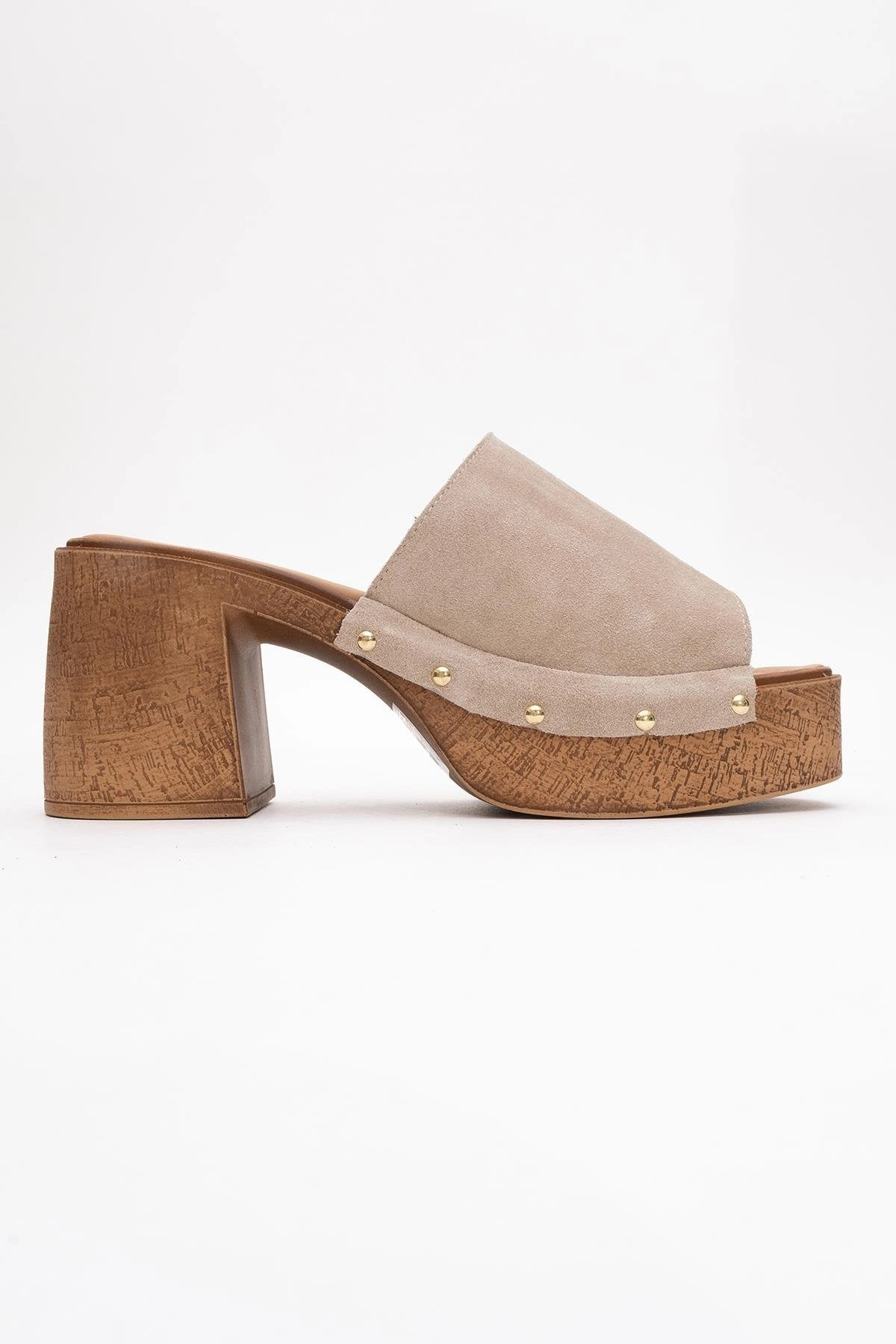 Forever & Always Womens Pull Leather Platform Mules