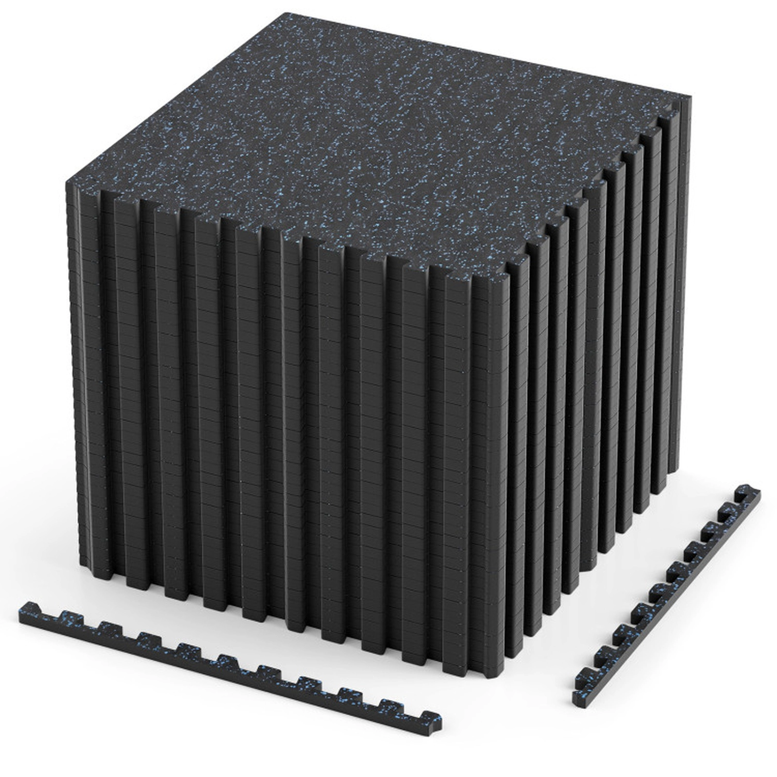 SUGIFT 0.4-in Thick Rubber Top Exercise Floor Mats 24 x 24-in Tiles 6 x 8-ft Layout 140-sq ft Coverage 36-Piece