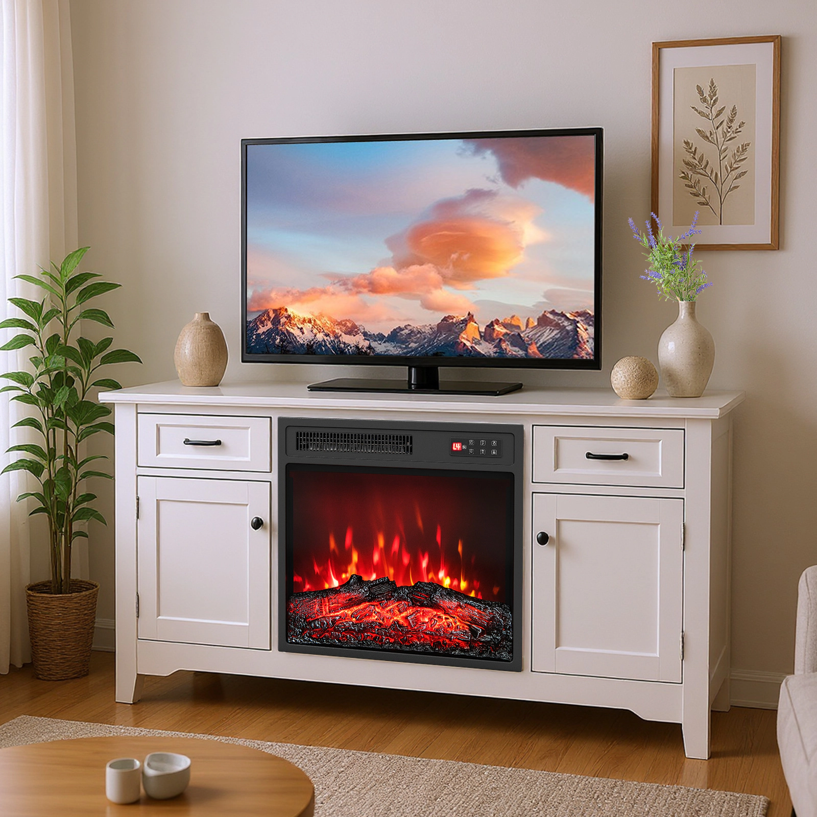 SlickBlue 18 Inch Electric Fireplace Insert with Remote Control Heater