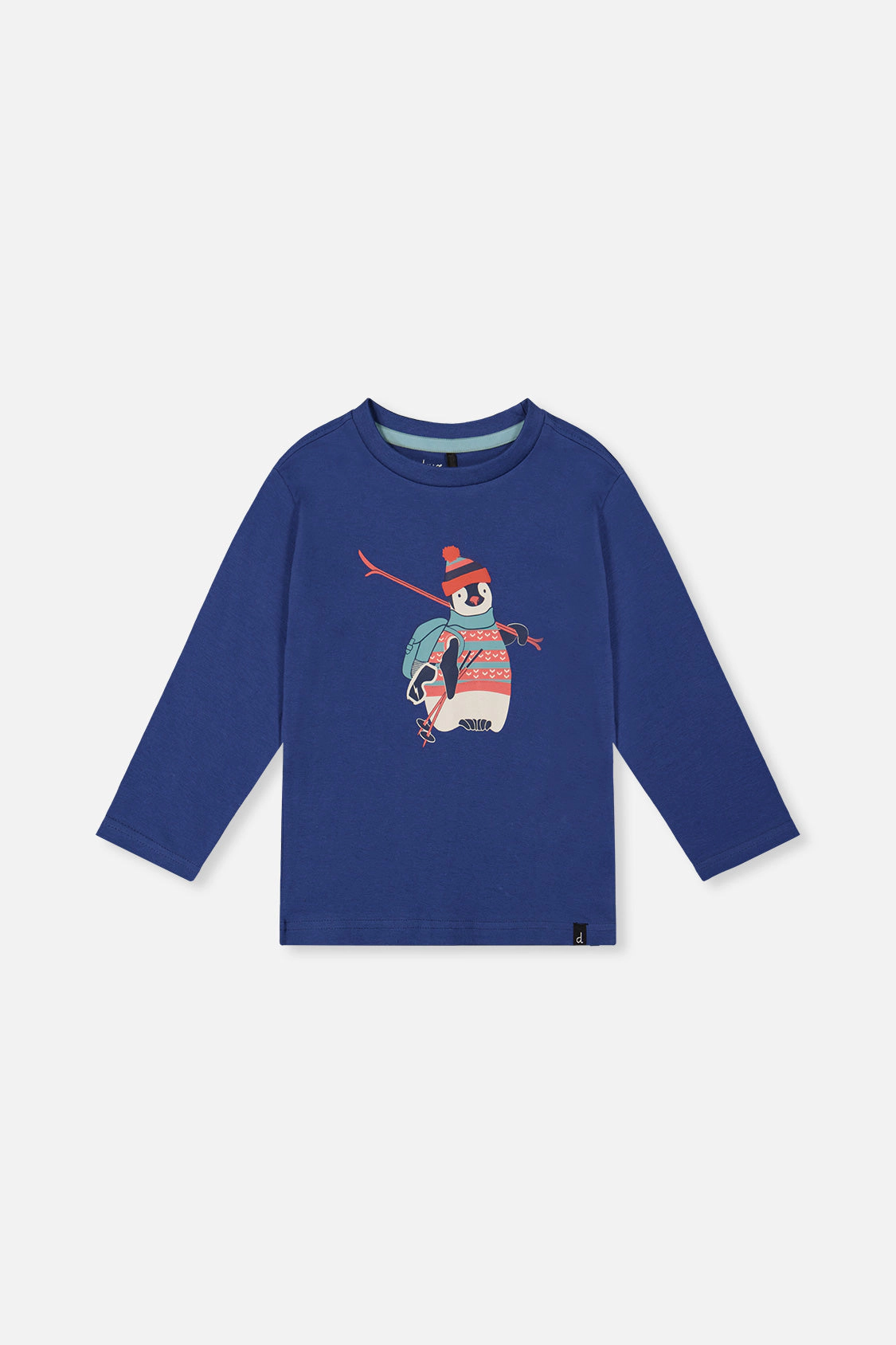 Deux par Boys Long Sleeve Organic Cotton Penguin Graphic T-Shirt