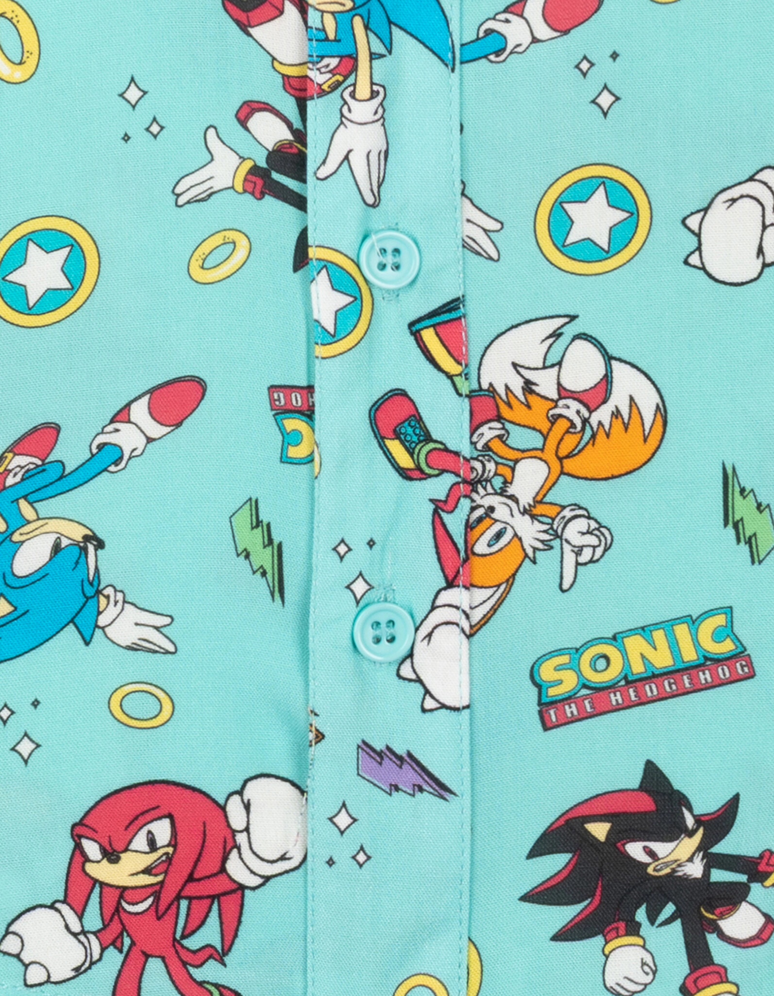 SEGA Sonic the Hedgehog Boys' Short Sleeve Button-Down Shirt