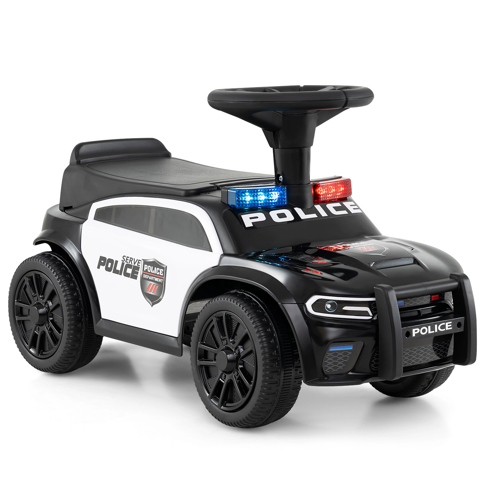 LJG Toddler Sliding Car with Steering Wheel and Under-Seat
