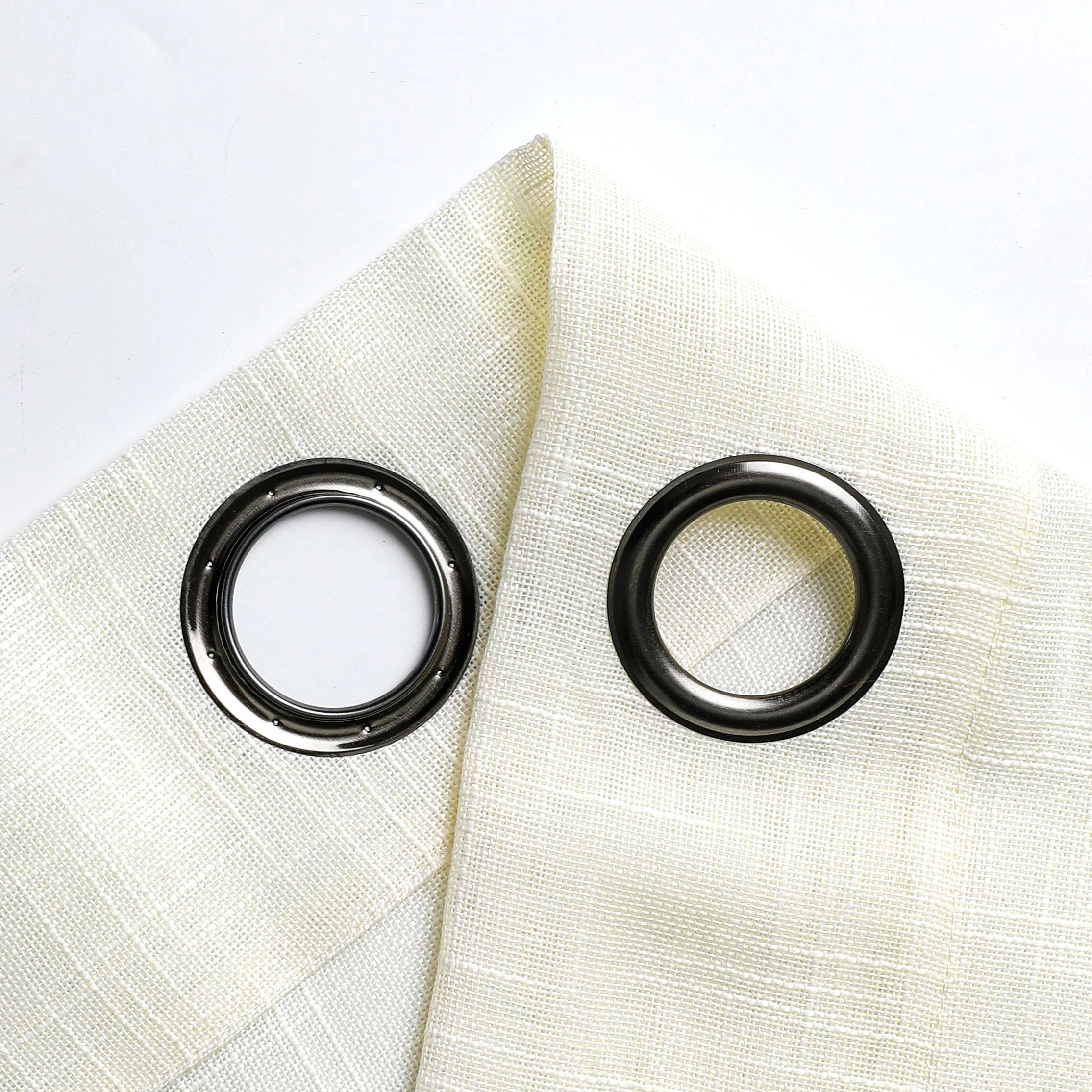 Kate Aurora 2 Pack Lux Thread Premium Woven Grommet Top Sheer Curtain Panels