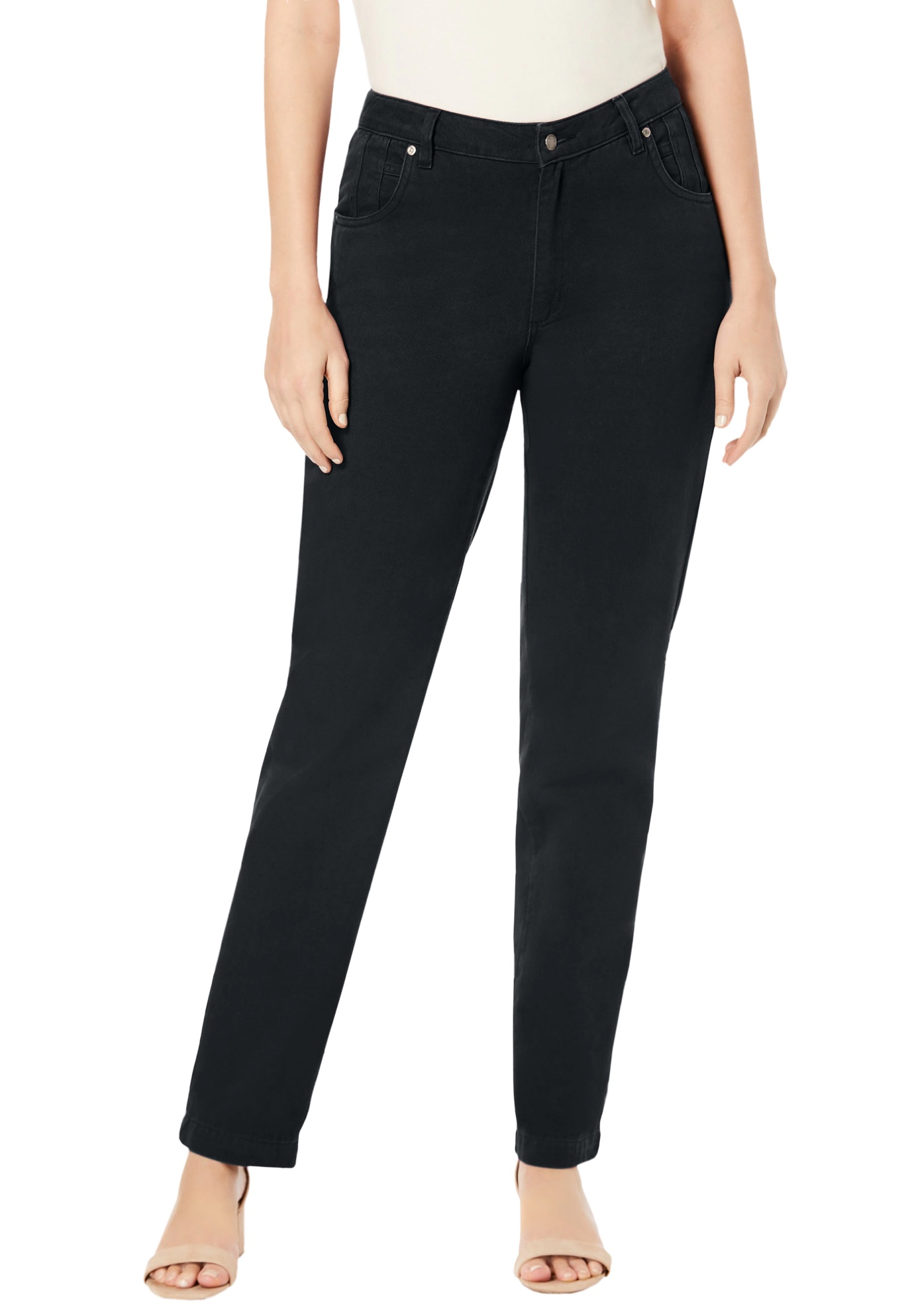 Jessica London Women's Plus Classic Cotton Denim Straight-Leg Jean