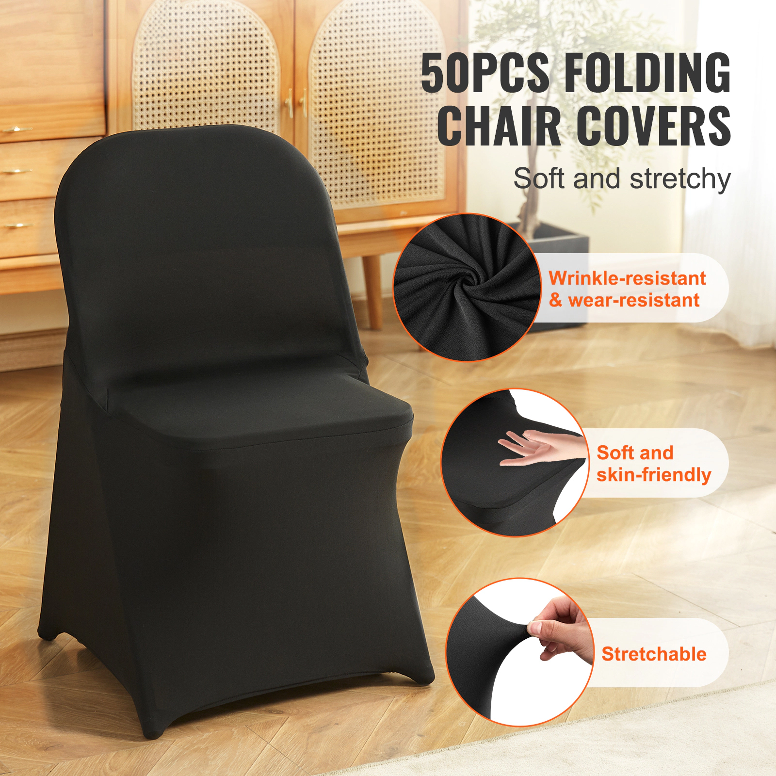 HONGGE Stretch Spandex Chair Covers, Slipcovers for Wedding, Party, Dining and Banquet