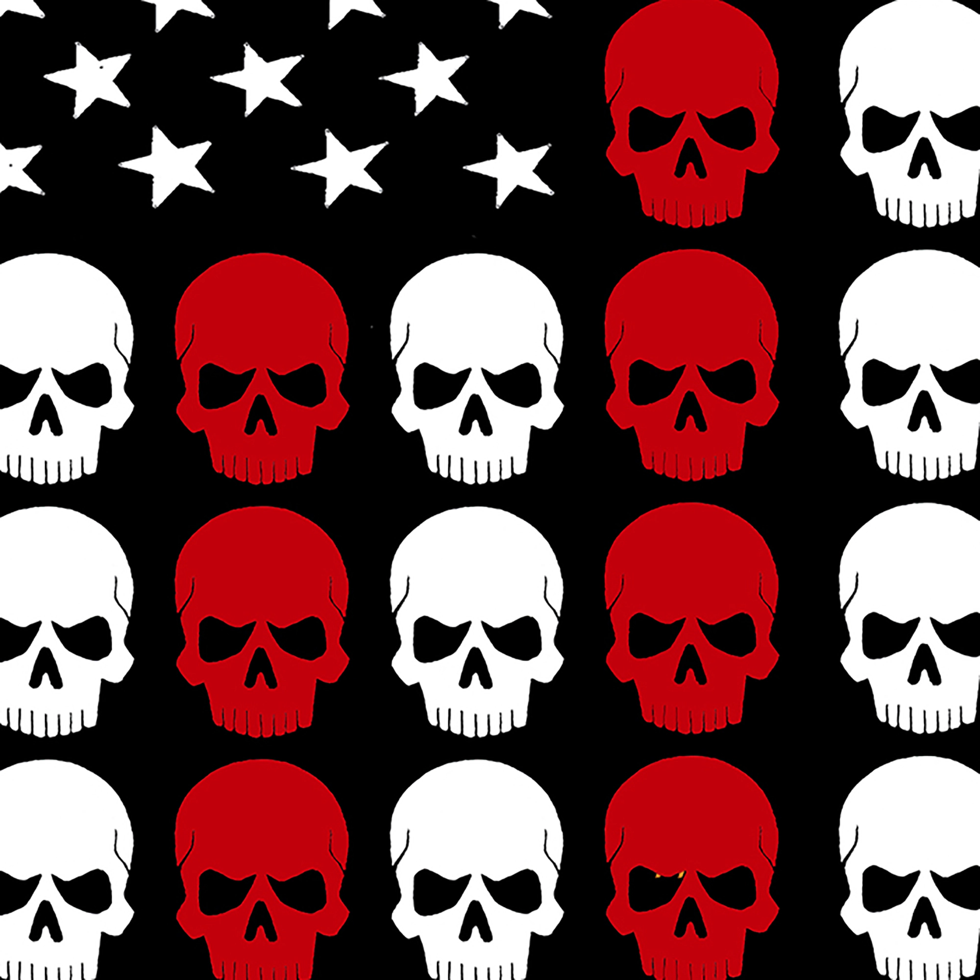 LA Pop Art Men's Cotton/Poly Blend T-Shirt - Skull Flag