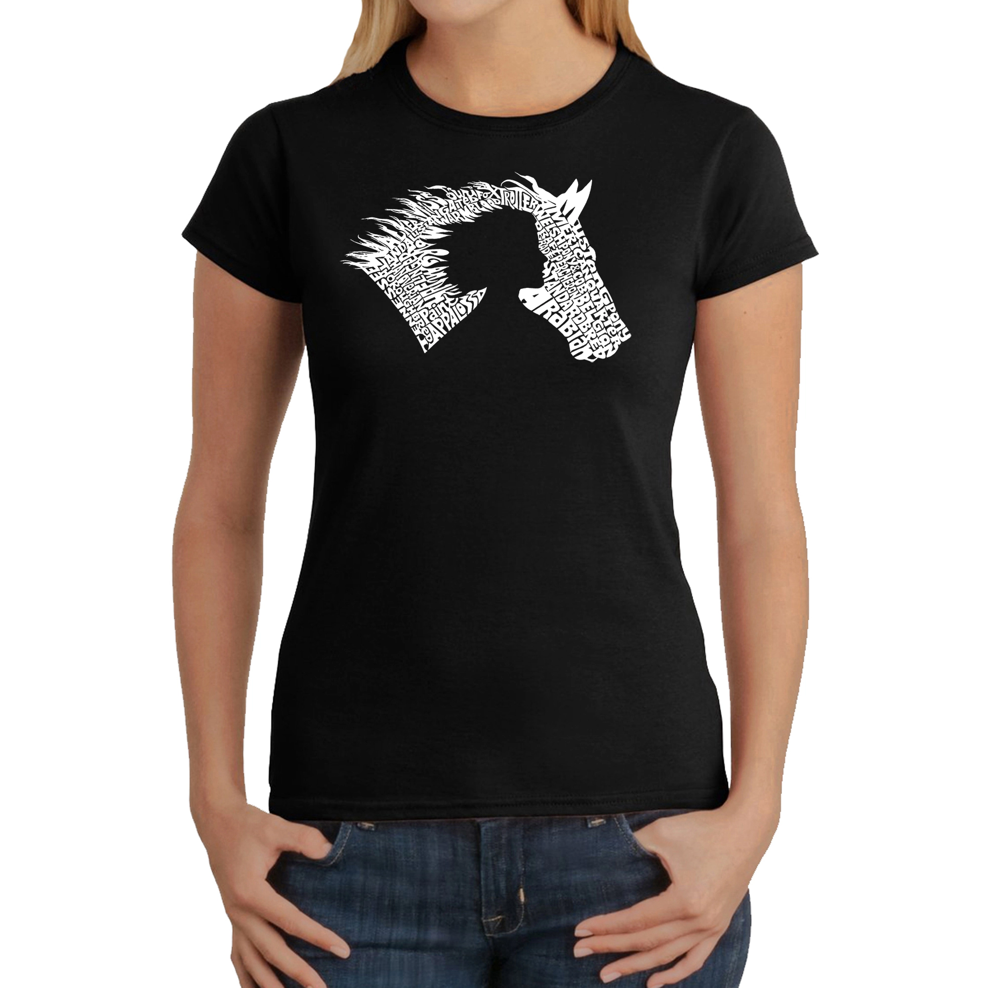 LA Pop Art Women's Word T-Shirt - Girl Horse