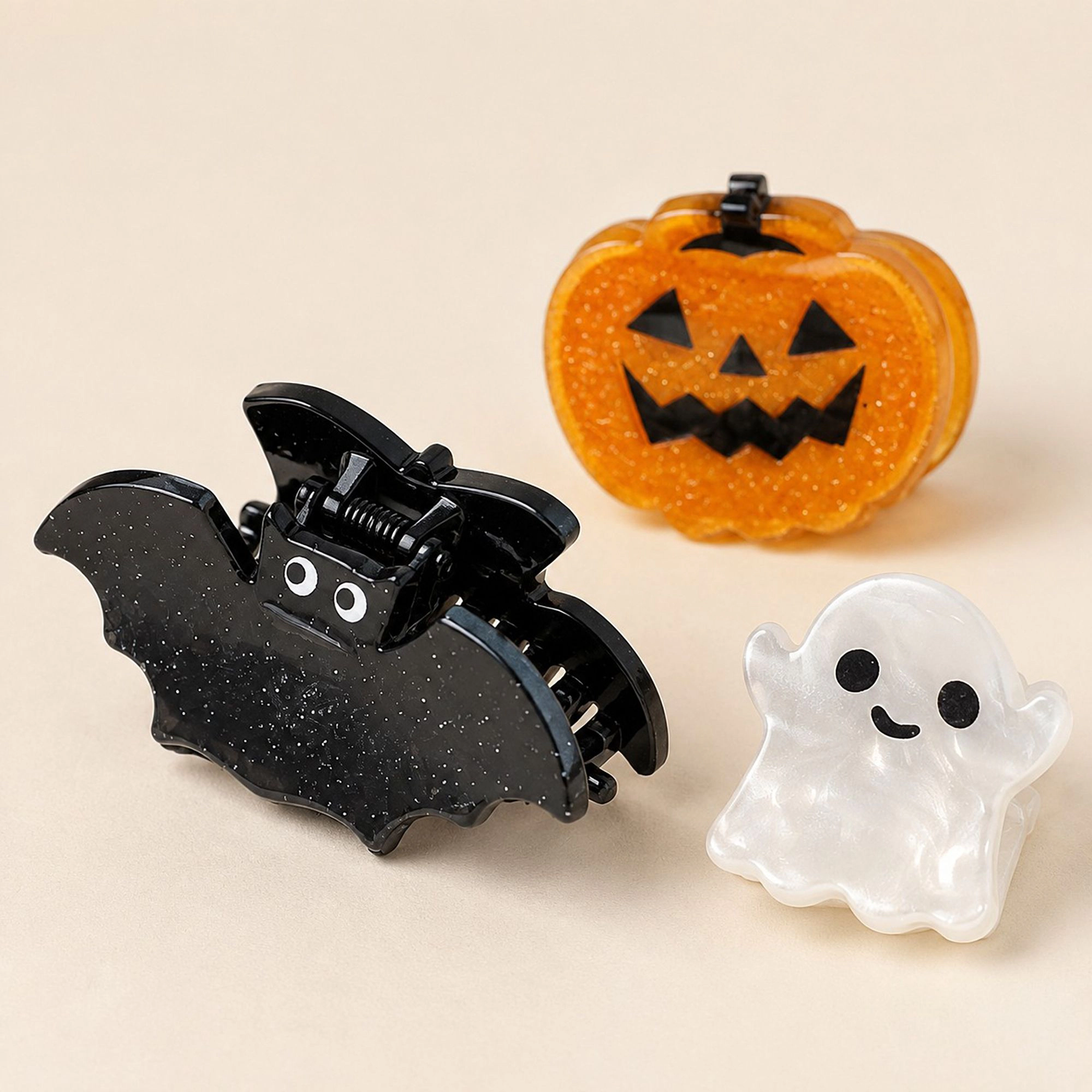 Alilang Women's 6-Piece Halloween Pumpkin Ghost Bat Spider Hair Clip Set