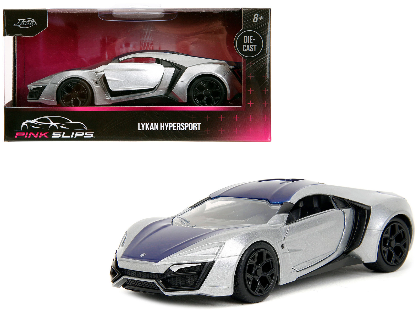 Jada Lykan Hypersport Silver Metallic and Purple "Pink Slips" Series 1/32 Diecast Model Car by Jada