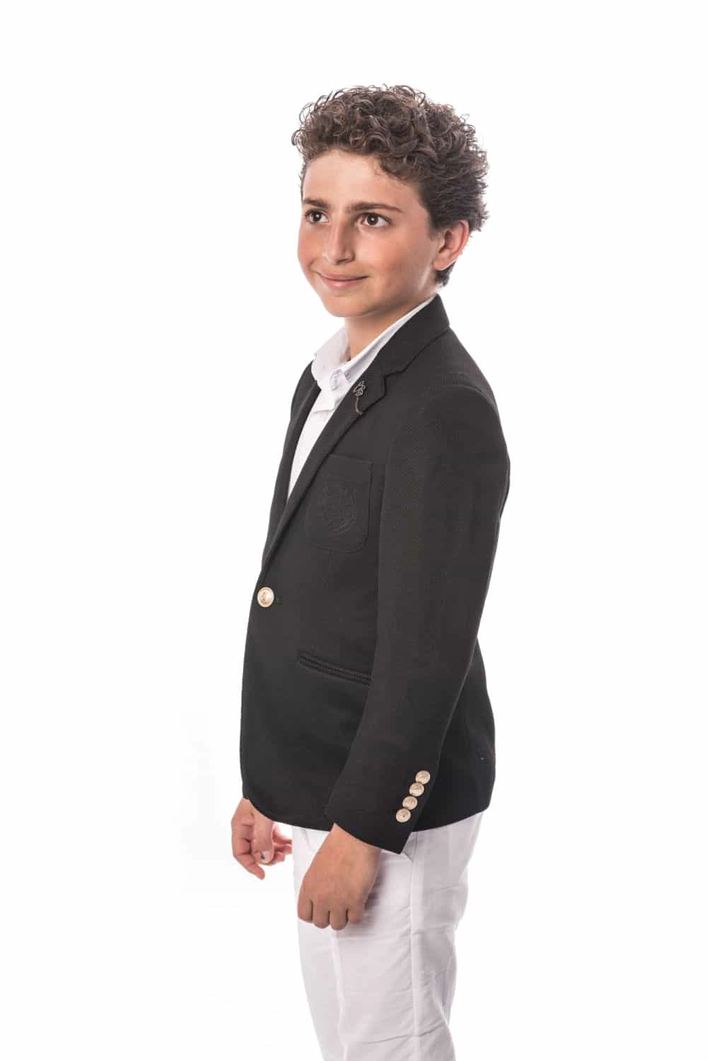 Elie Balleh Boys Slim Fit Honeycomb Blazer