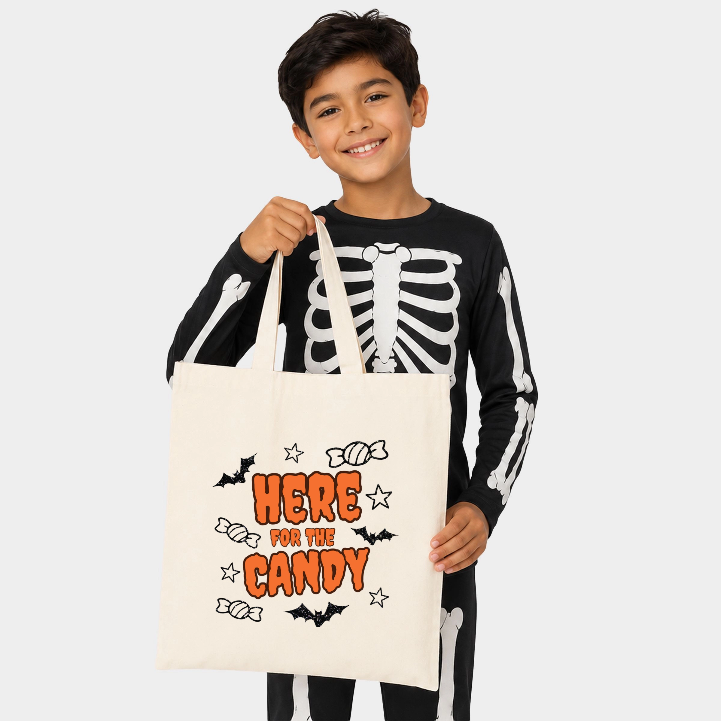Simply Sage Market - Canvas Tote - Here For The Candy Black Glitter