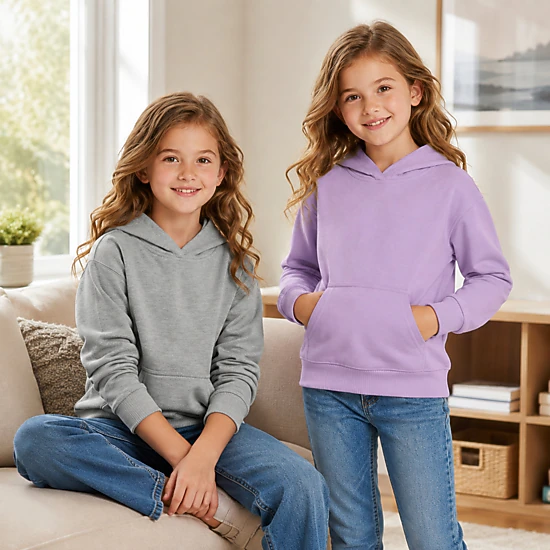 Arshiner Girls 2 Pack Hoodie Sweatshirts Long Sleeve Pullover Hooded Tops with Front Pocket