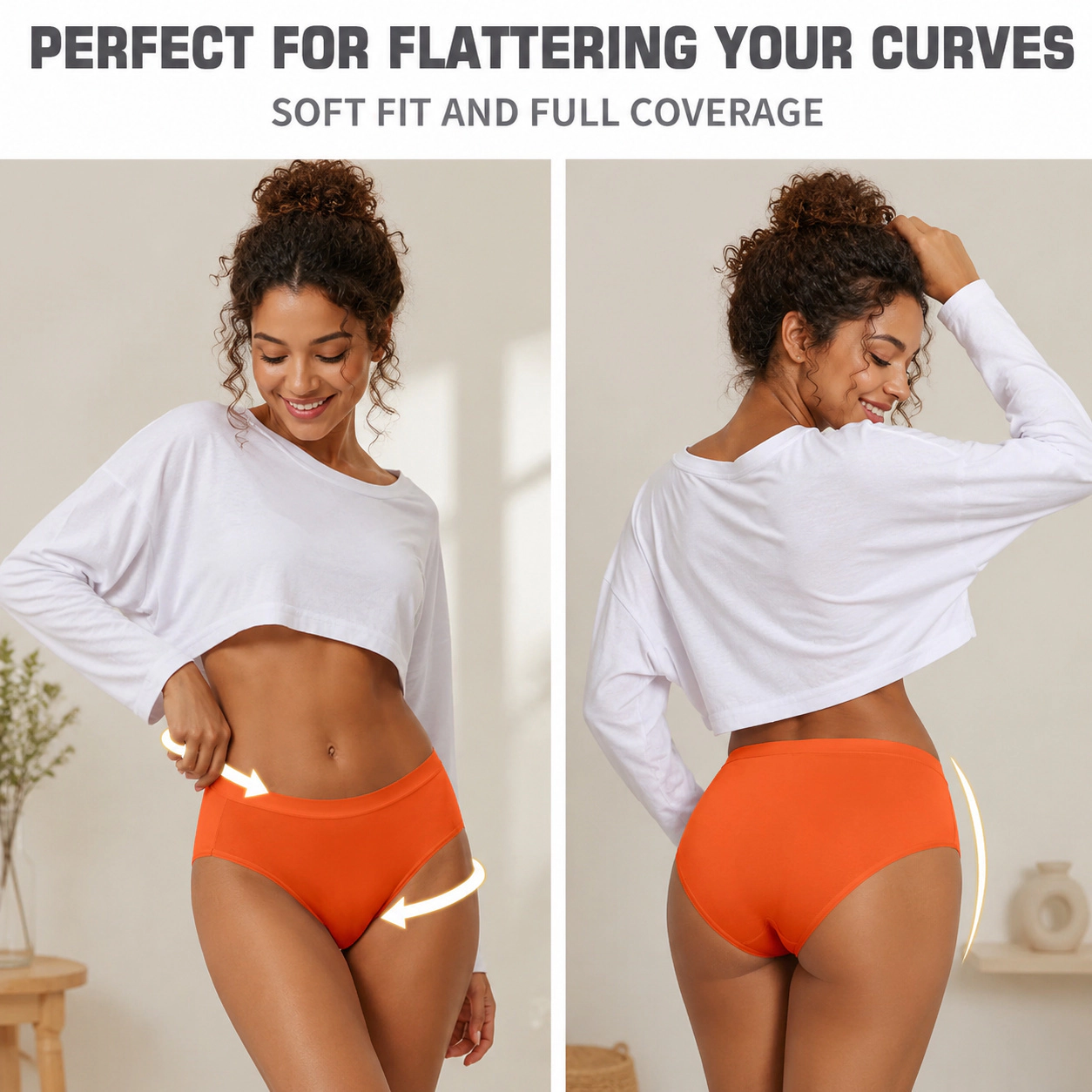 WZK Womens 10-Pack High Cut Stretch Cotton Underwear