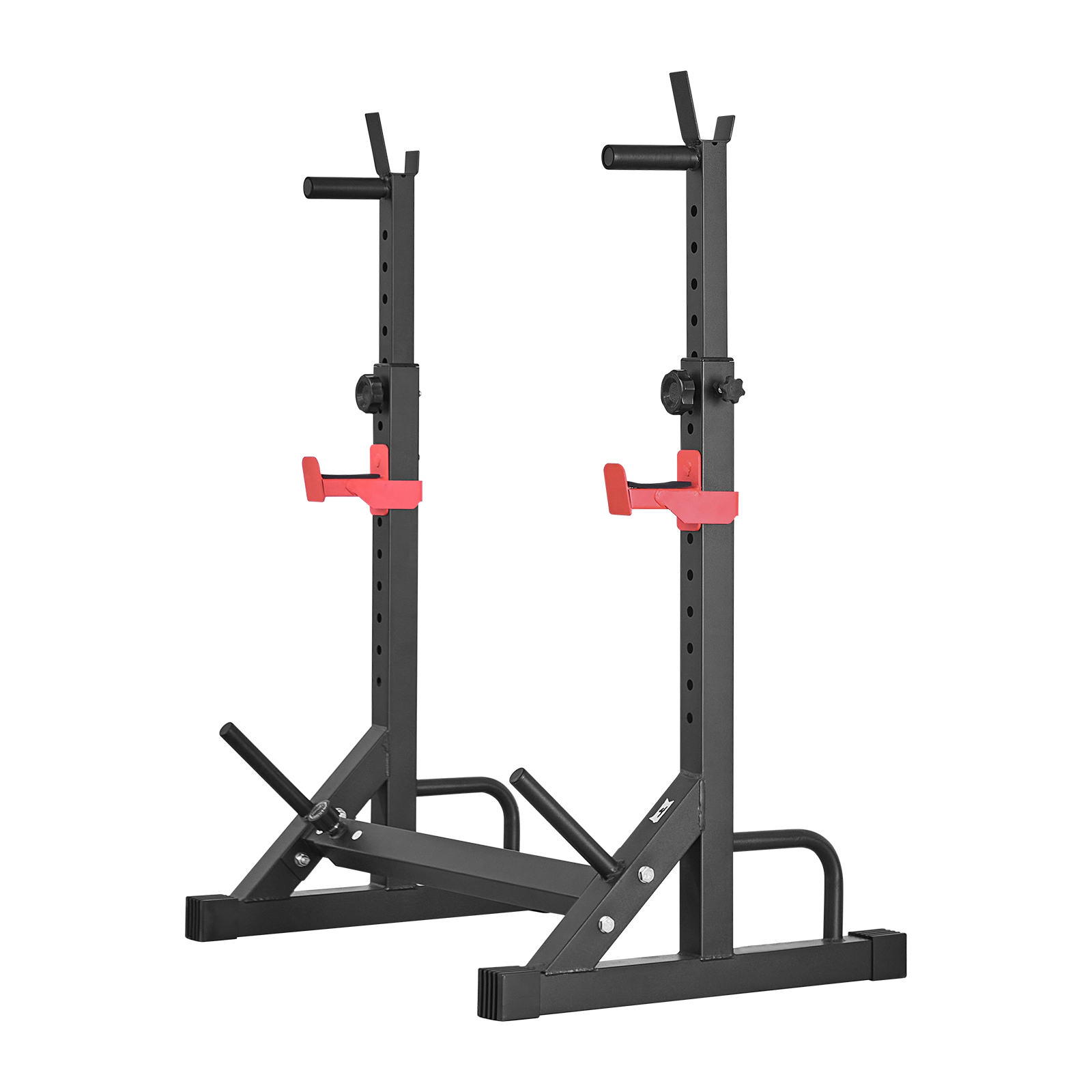 HONGGE Compact Power Cage Squat Rack, 550 lbs Capacity, Adjustable Height & Width for Home Gym Bench Press & Squats