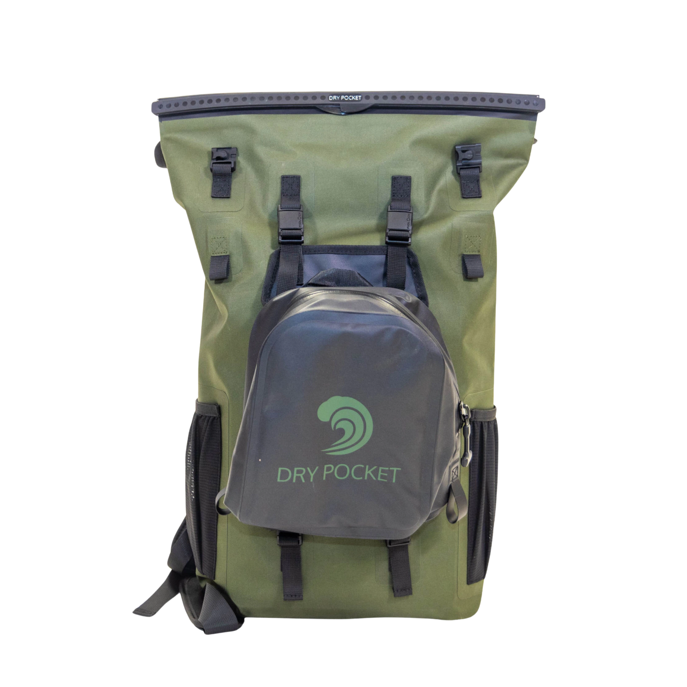 Dry Pocket magnetic double lock, auto-sealing, waterproof, scent proof, and floating 30-liter backpack 2 for 1 dry bag