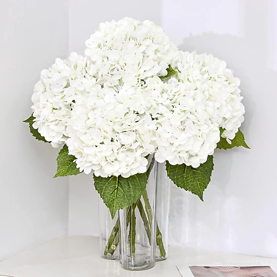 PUPWE 421in Hydrangea Artificial Flowers  Latex Real Touch Hydrangeas (blue)