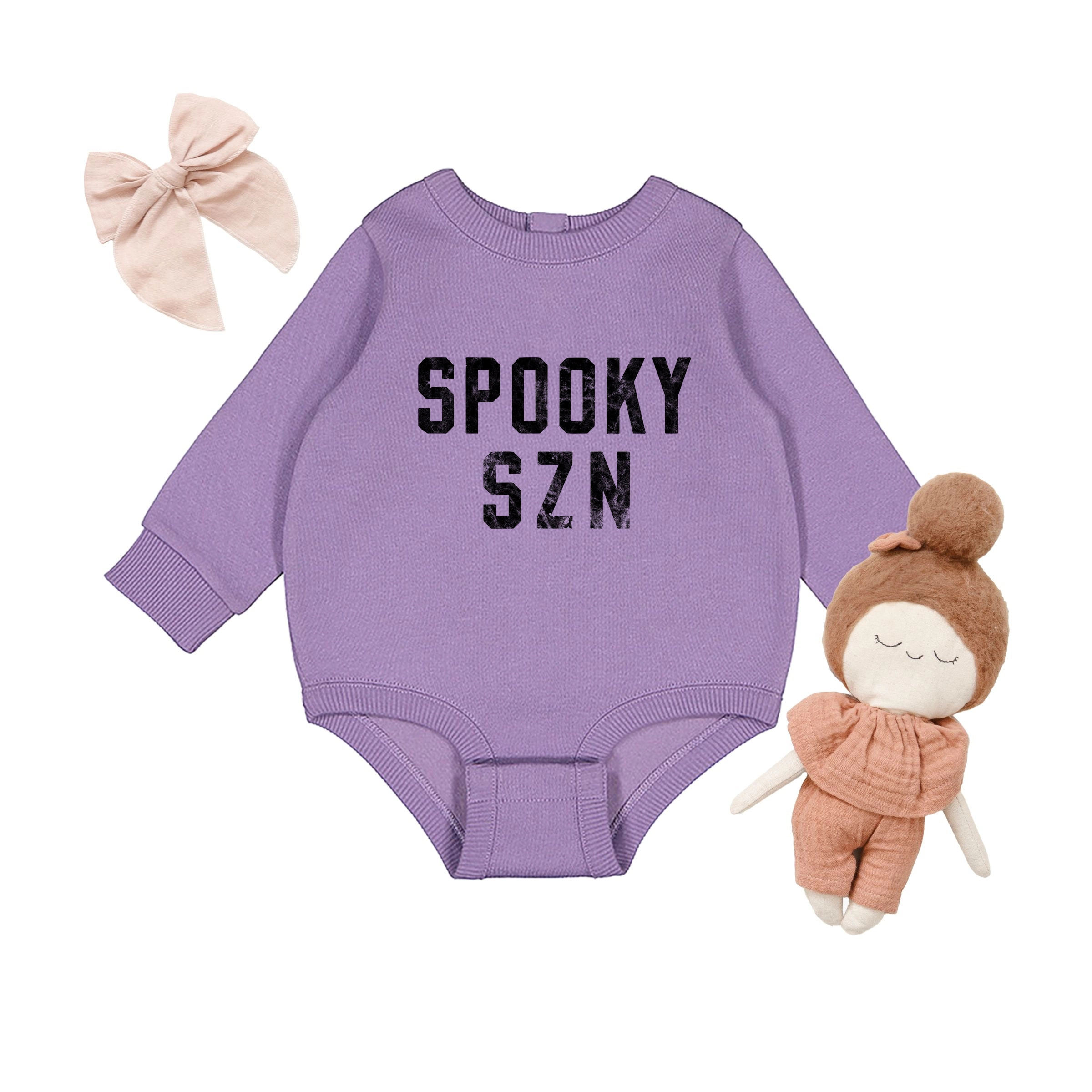 The Juniper Shop - Infant Fleece BodySuit Spooky SZN Varsity
