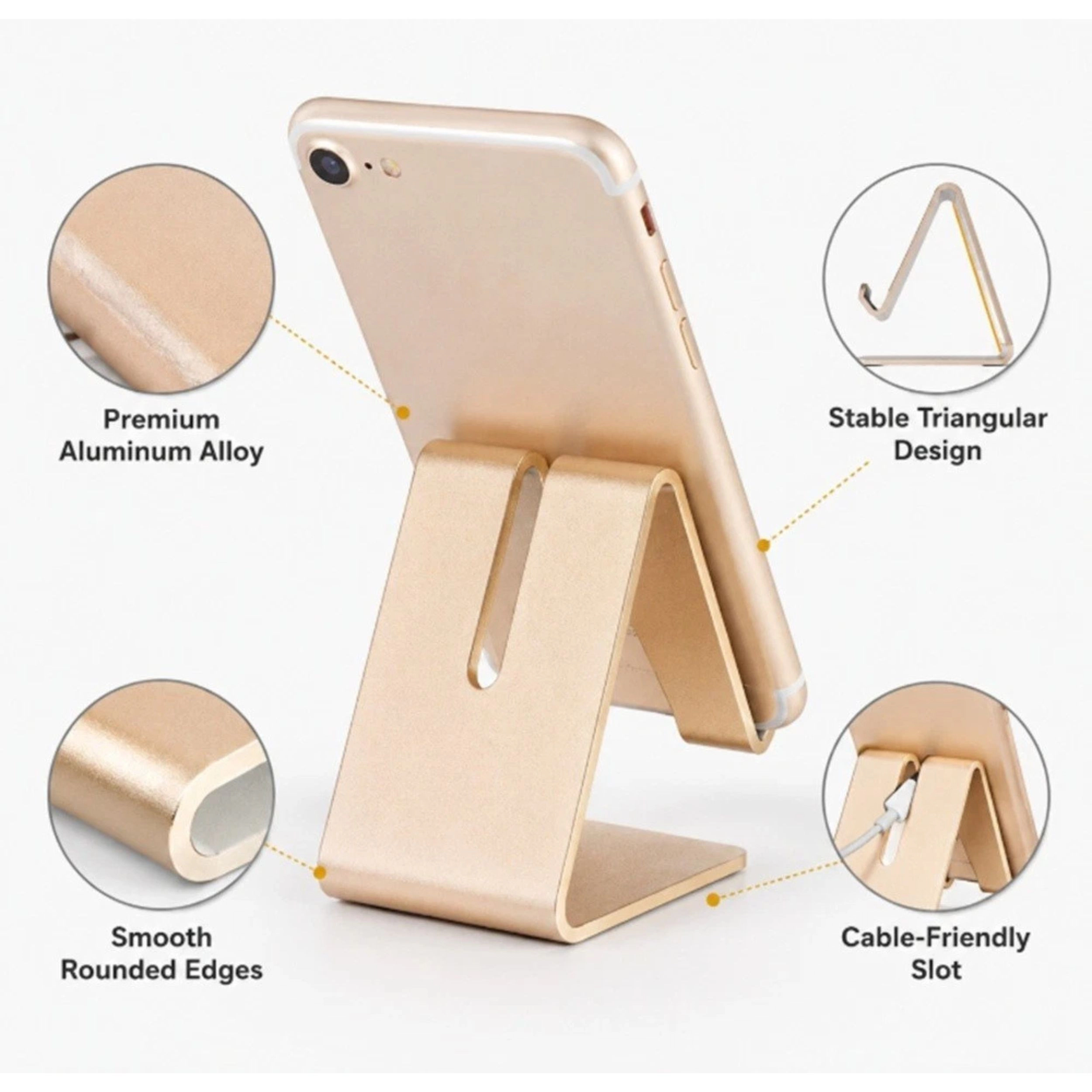 Home Collection Universal Aluminum Phone Stand Desk Holder for Phones & Tablets