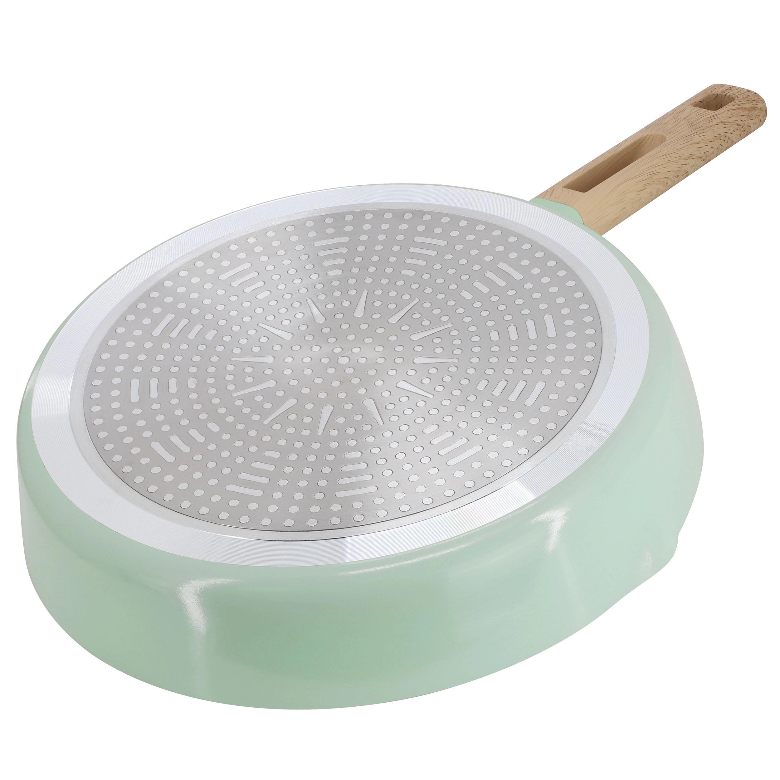 Gibson Home Marbleton Ceramic Nonstick Alumium 9.5 Inch Frying Pan in Mint