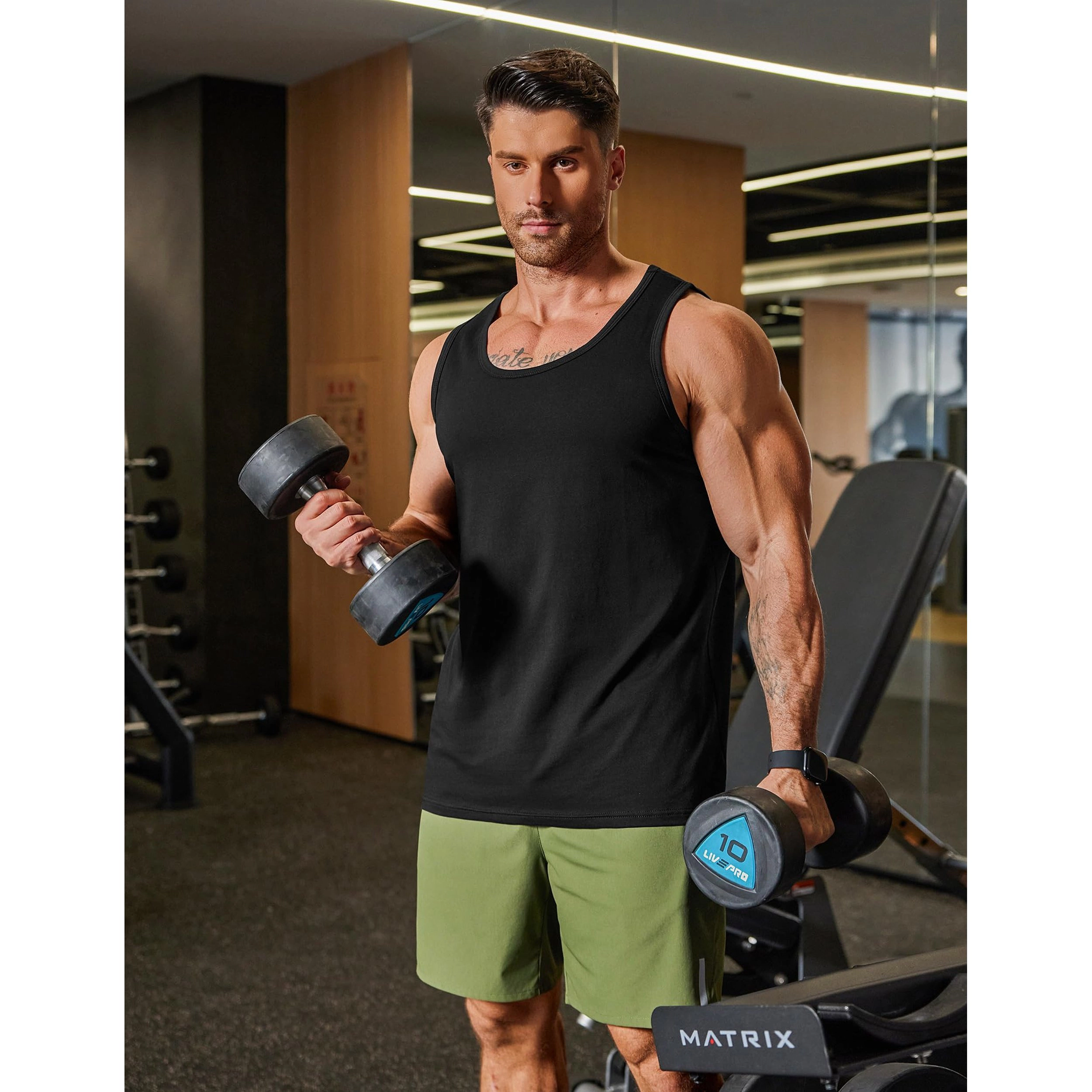 COOFANDY Men's Regular Fit Scoop Neck Sleeveless Gym Training Tank Top