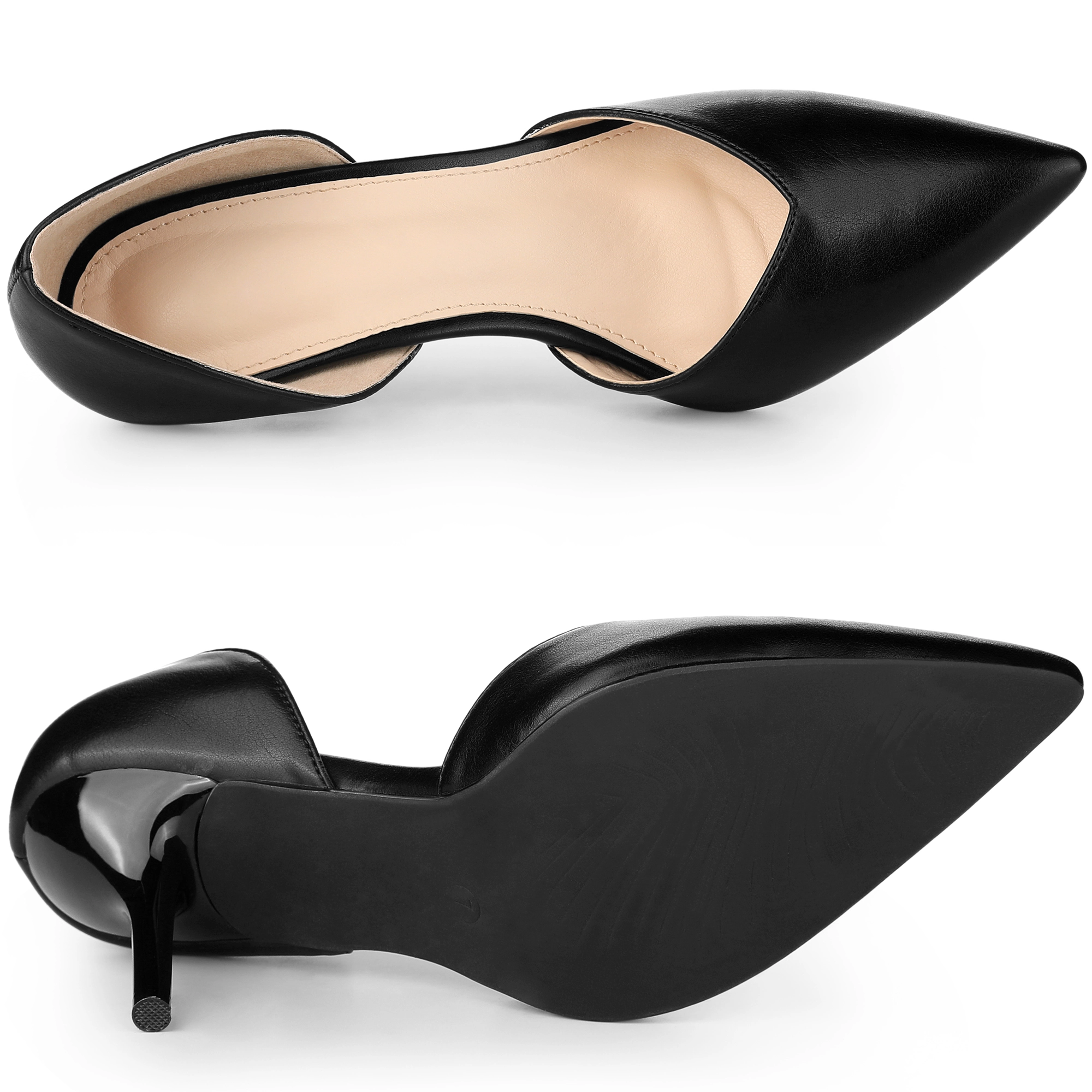 BLISSFUL STEP Women Pointed Toe Stiletto High Heel Slip on Dress Pump Shoes