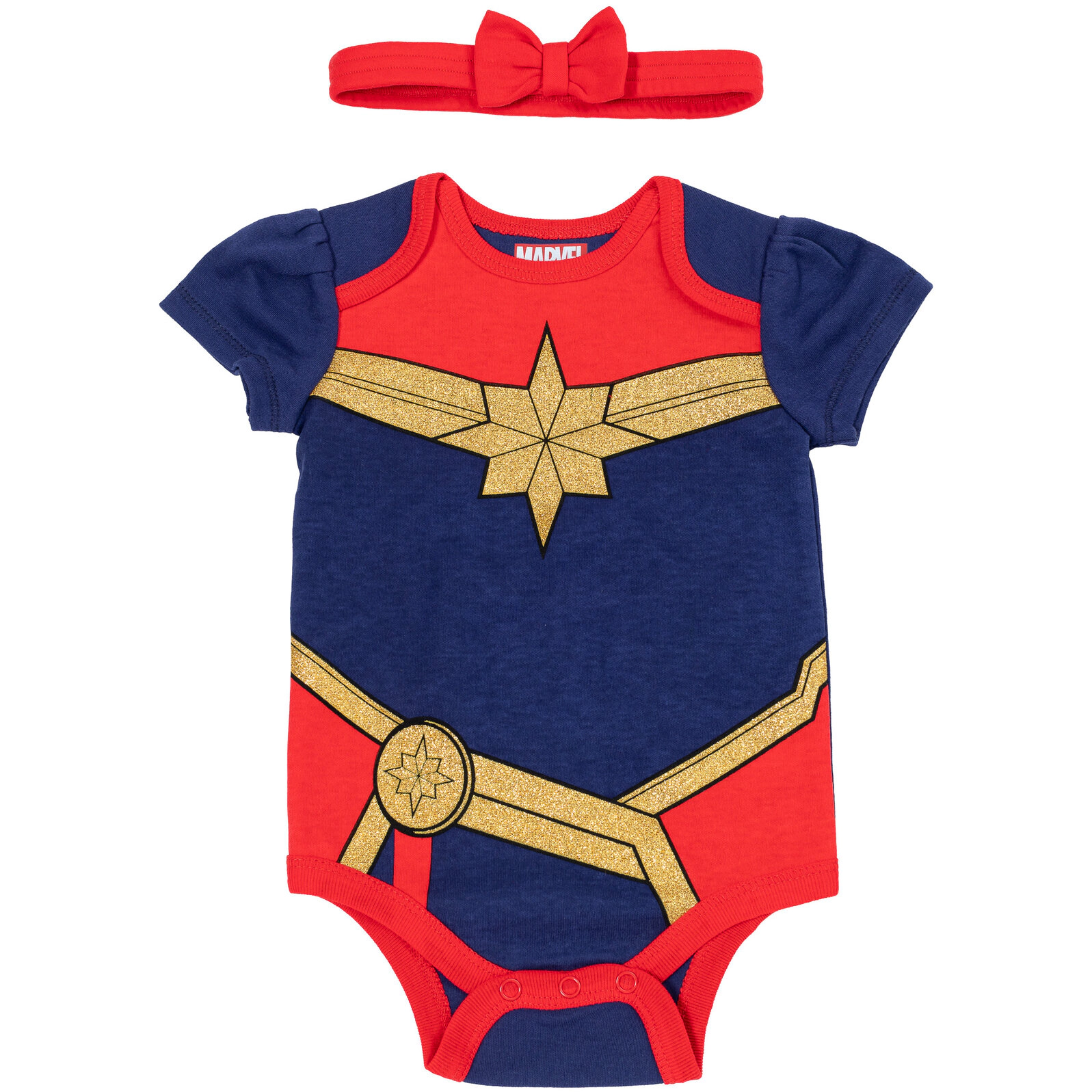 Marvel Avengers Baby Girls' 3-Pack Cosplay Bodysuits and Headband Set