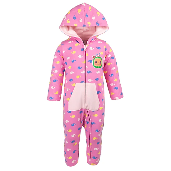 Cocomelon Fleece Hooded One-Piece Outfit