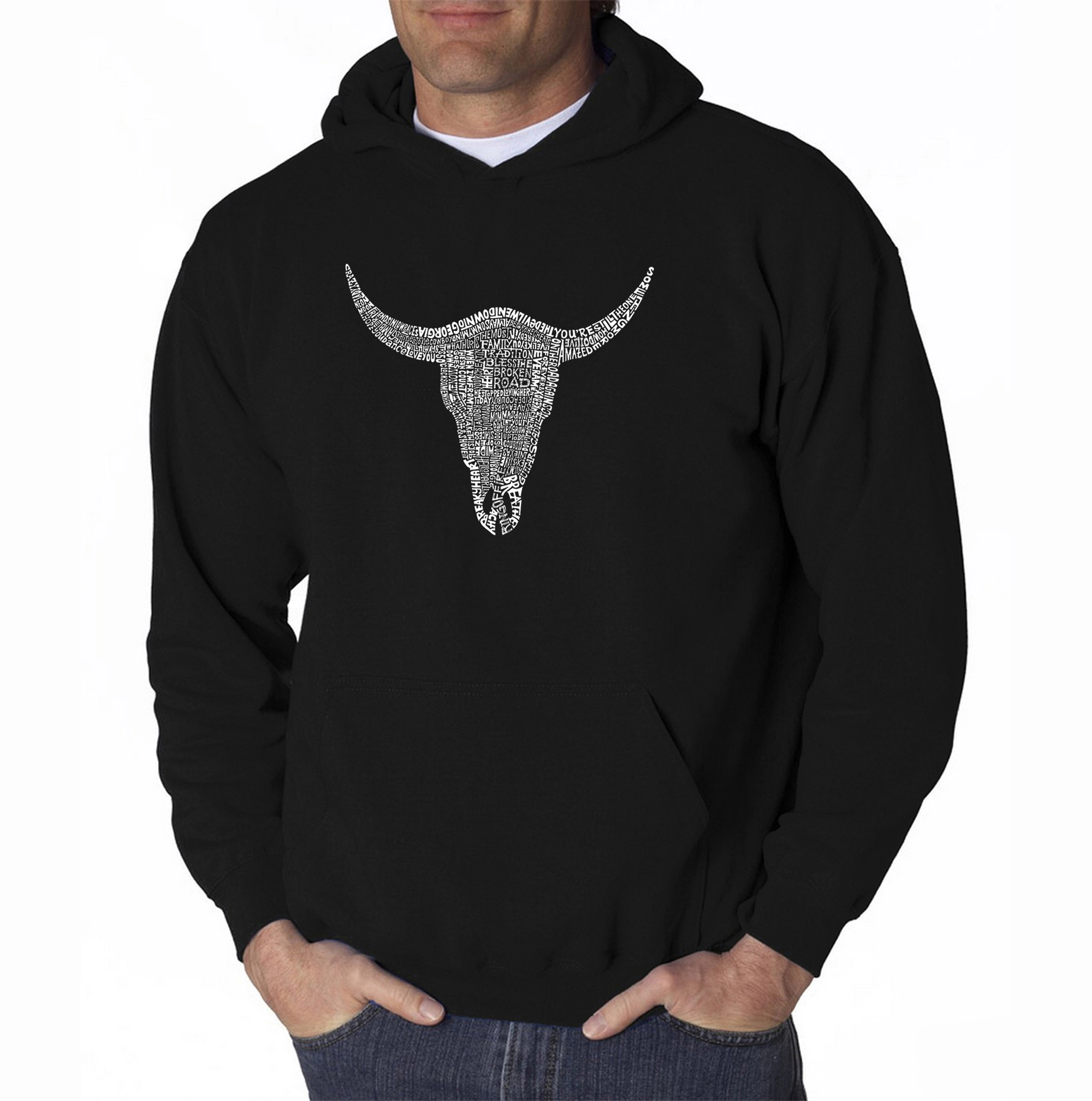 LA Pop Art Country Musics All Time Hits - Mens Word Hooded Sweatshirt