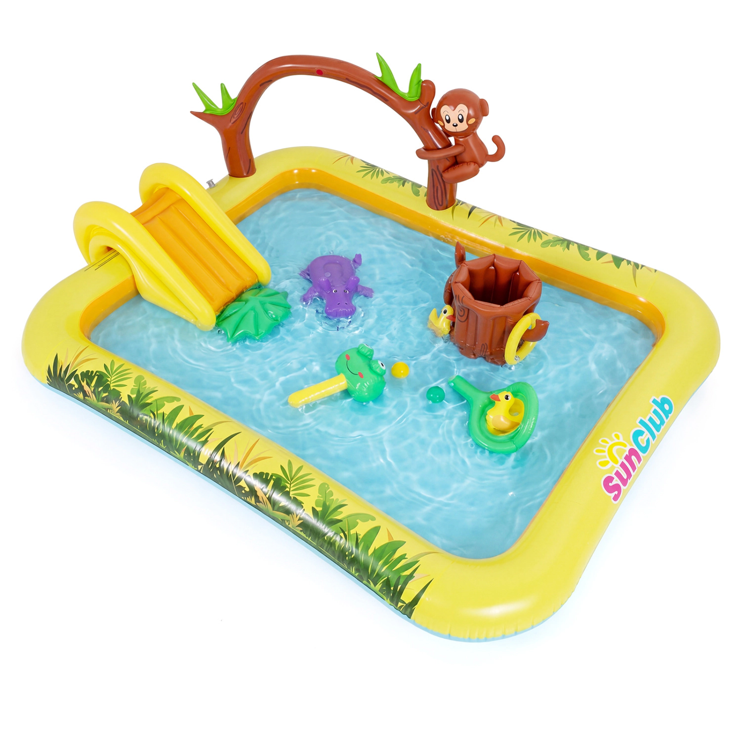 LJG Kids Animal Spray Pool with Slide for Backyard and Garden