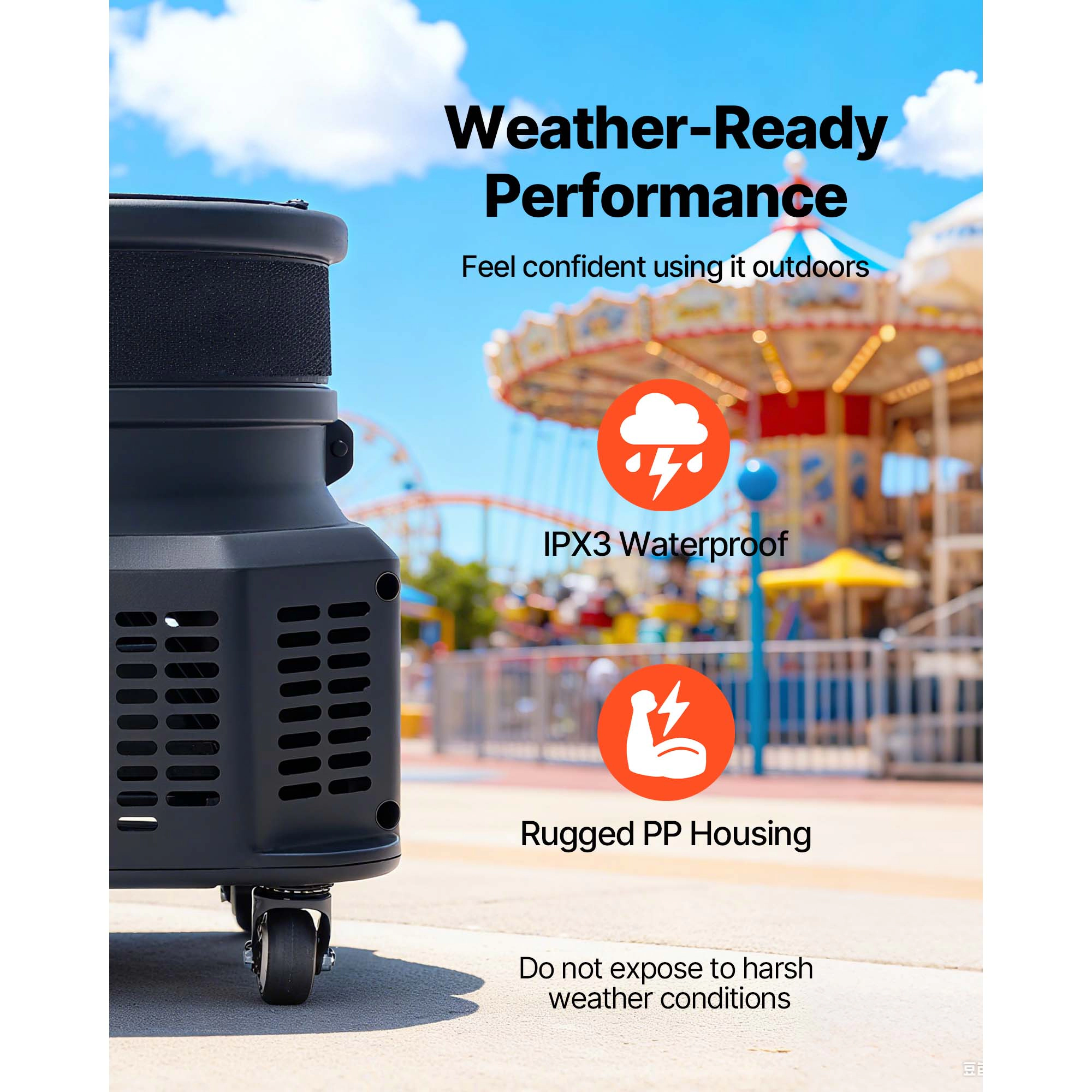 HONGGE Outdoor Inflatable Tube Man Blower Fan, IPX3 Waterproof, for Wacky Waving Tube Guy