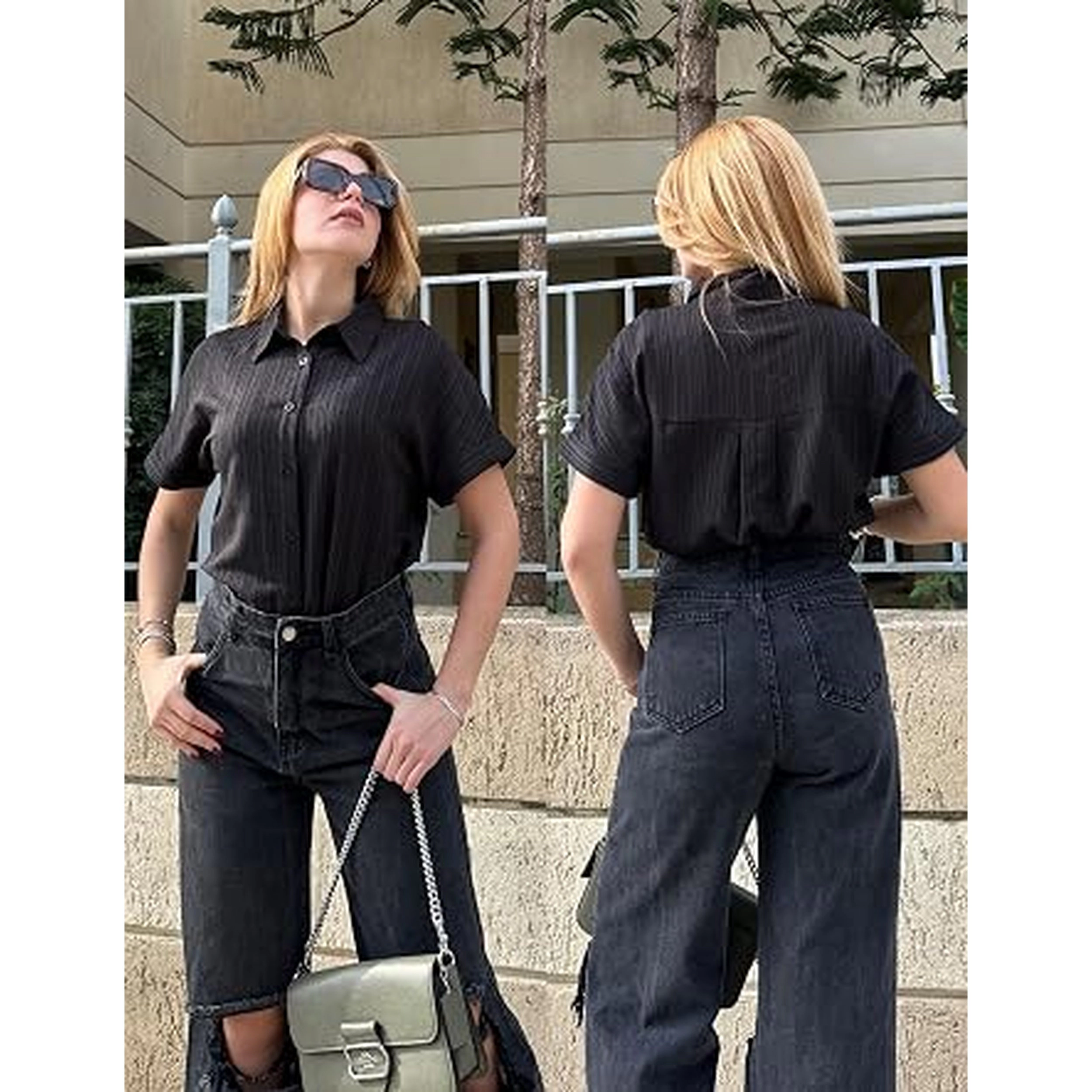 Zeagoo Button Down Shirts for Women Short Sleeve Trendy Lightweight Summer Tops Collar Work Blouse
