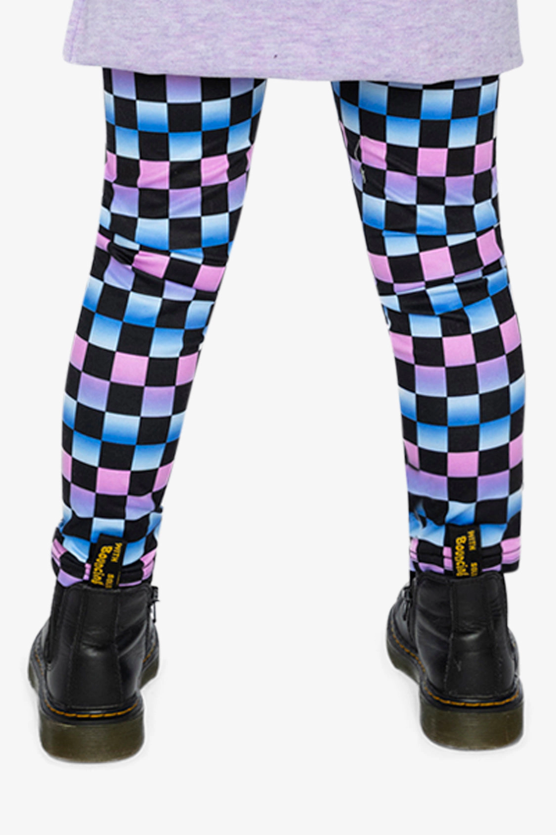 Deux par Girls Stretch Checkered Print Leggings