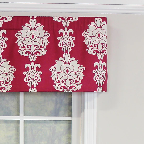 RLF Home Free Spin Tailored 100% Cotton with Fully Lined 3" Rod Pocket Valnance for Windows 50" x 14" Red