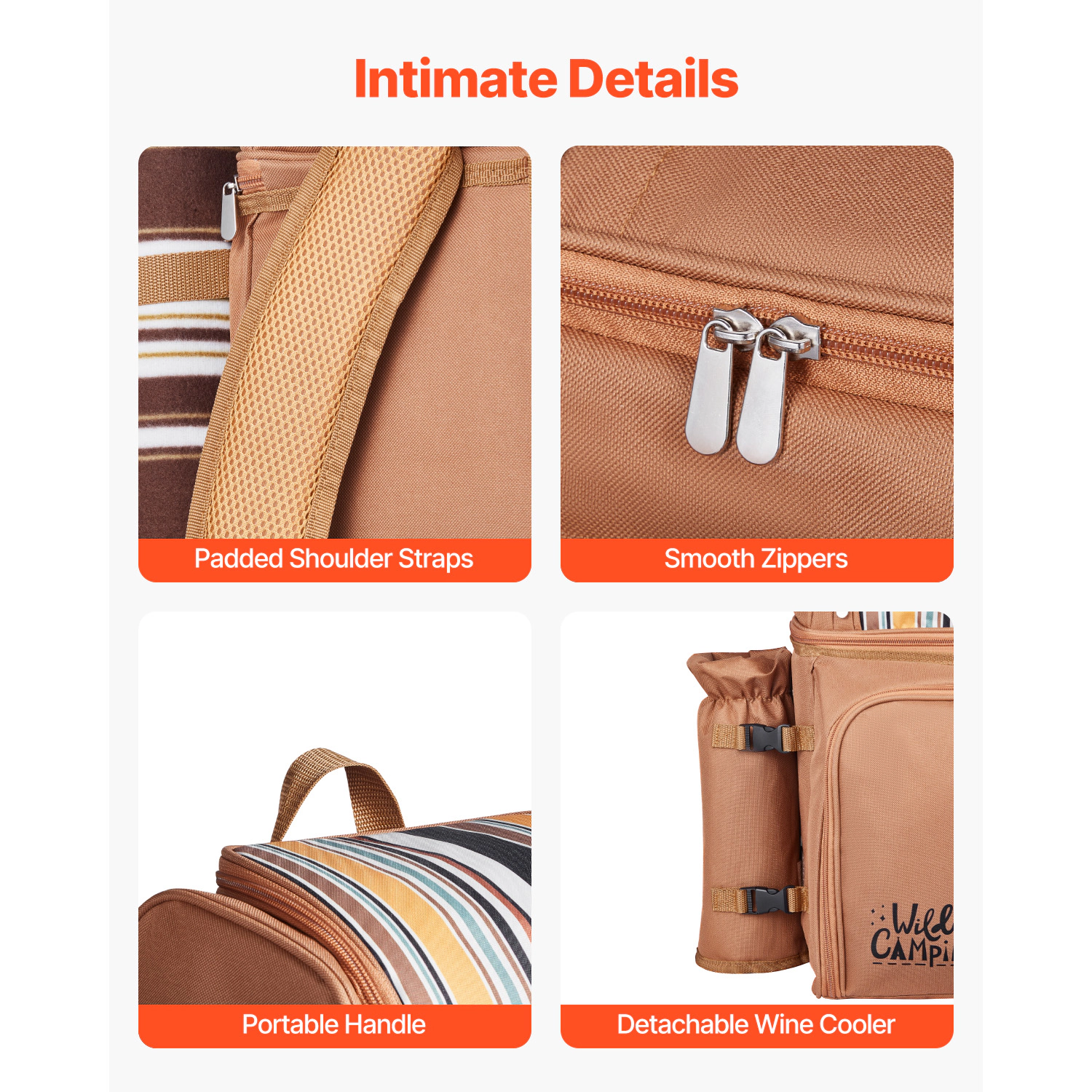 HONGGE Picnic Backpack Beach Bag for with Insulated Cooler Compartment Detachable Bottle/Wine Holder