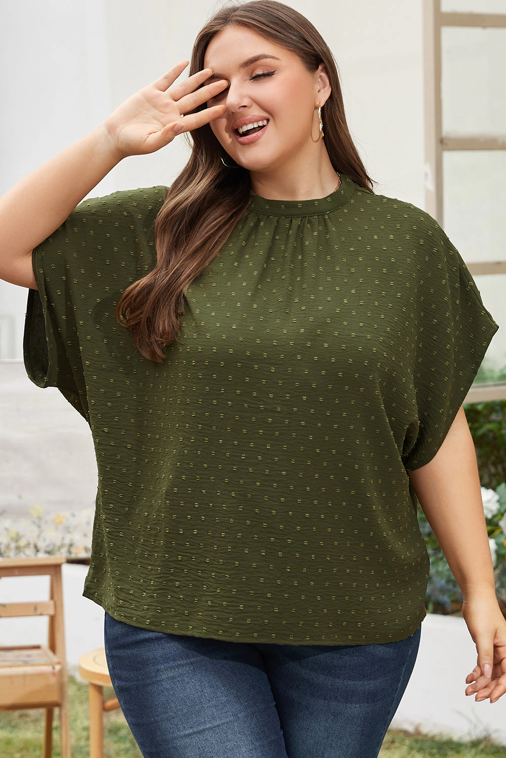 Threaded Pear Women's Kataleya Mock Tied Nape PLUS Top