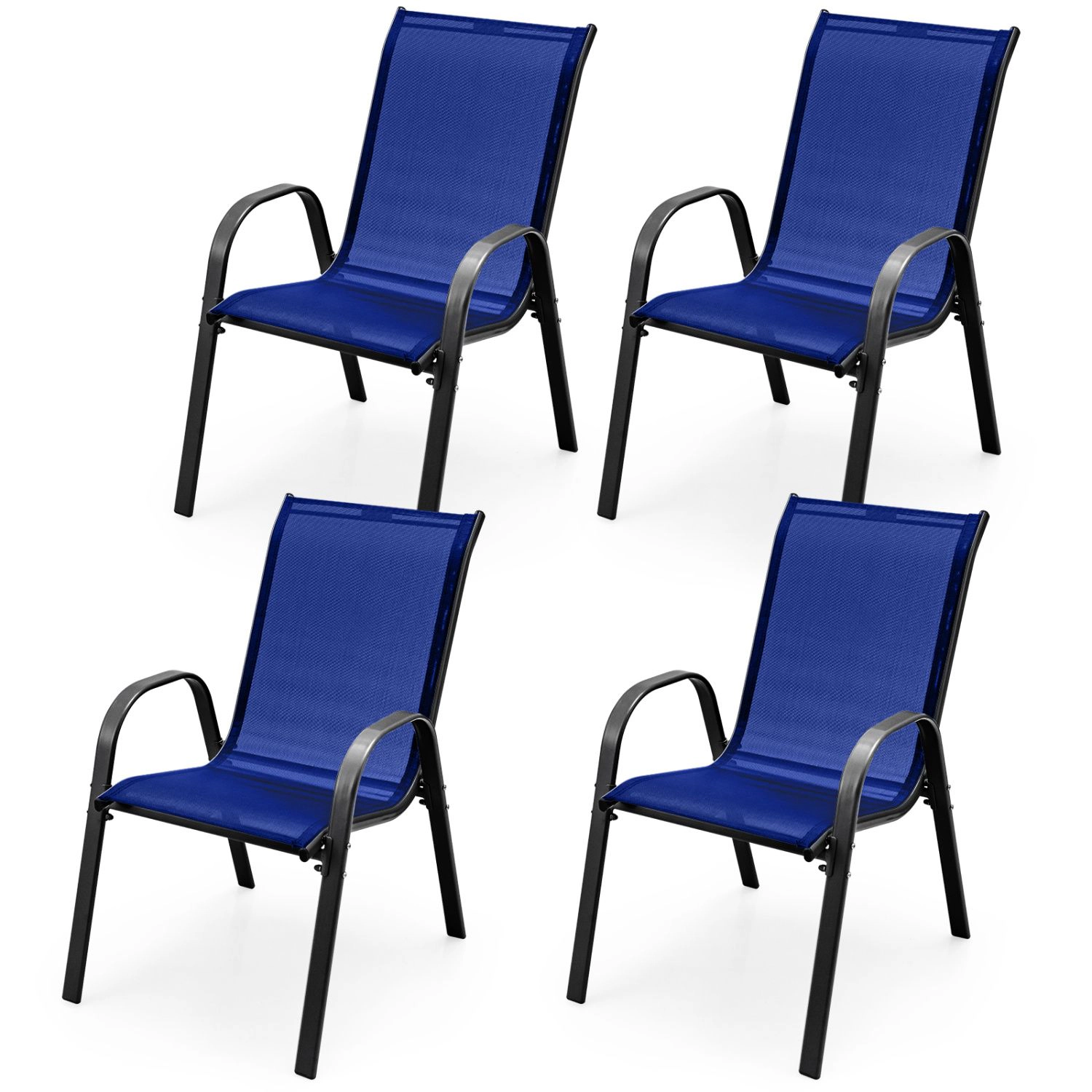 SlickBlue 4 Pack Patio Chairs with Breathable Fabric Seat
