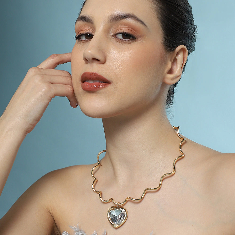 SOHI Women's The Coil-Coeur Collar Necklace - California Gold