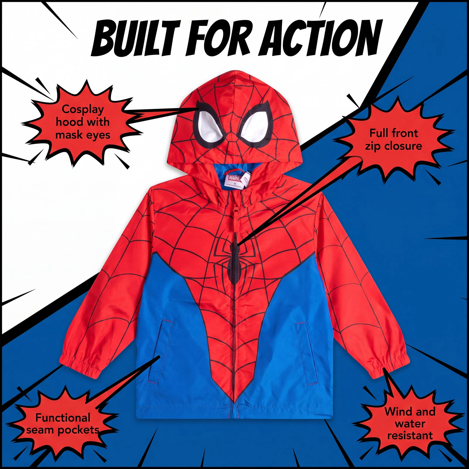 Marvel Spider-Man Cosplay Hooded Windbreaker
