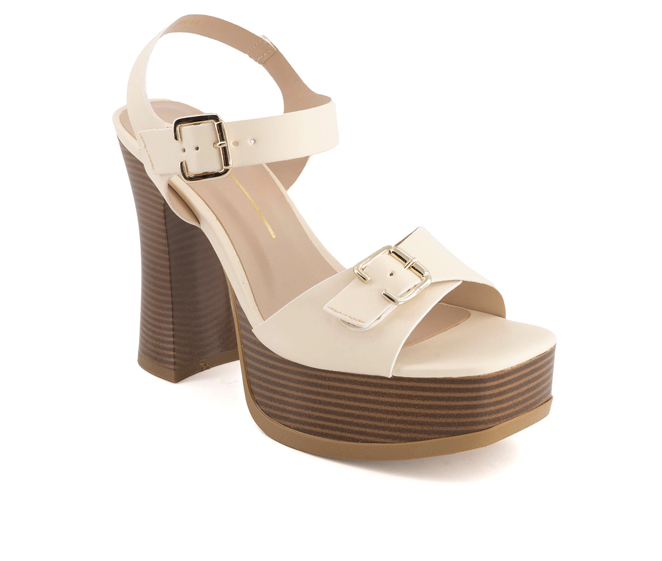 Andrea Womens Heeled Platform Ankle Strap Sandals