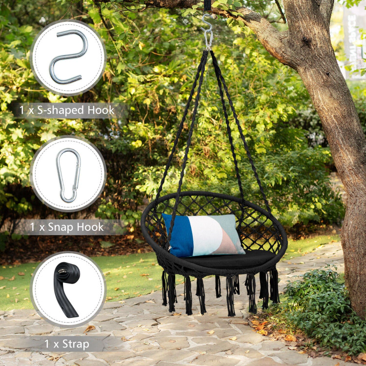 Hivvago Cushioned Hammock Swing Chair With Hanging Kit
