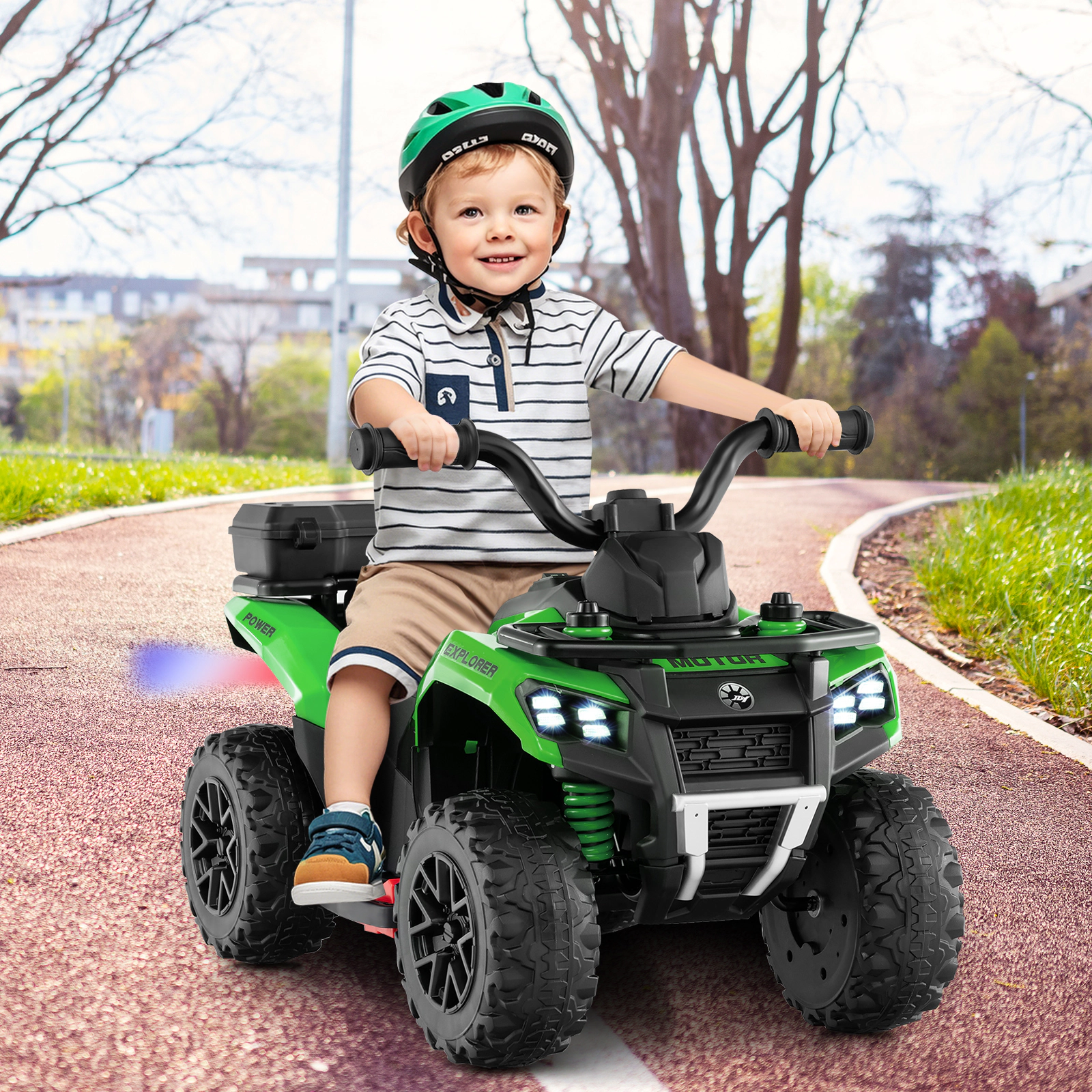 SUGIFT Water Spray Function Storage Box and Music 6V Kids Ride On ATV