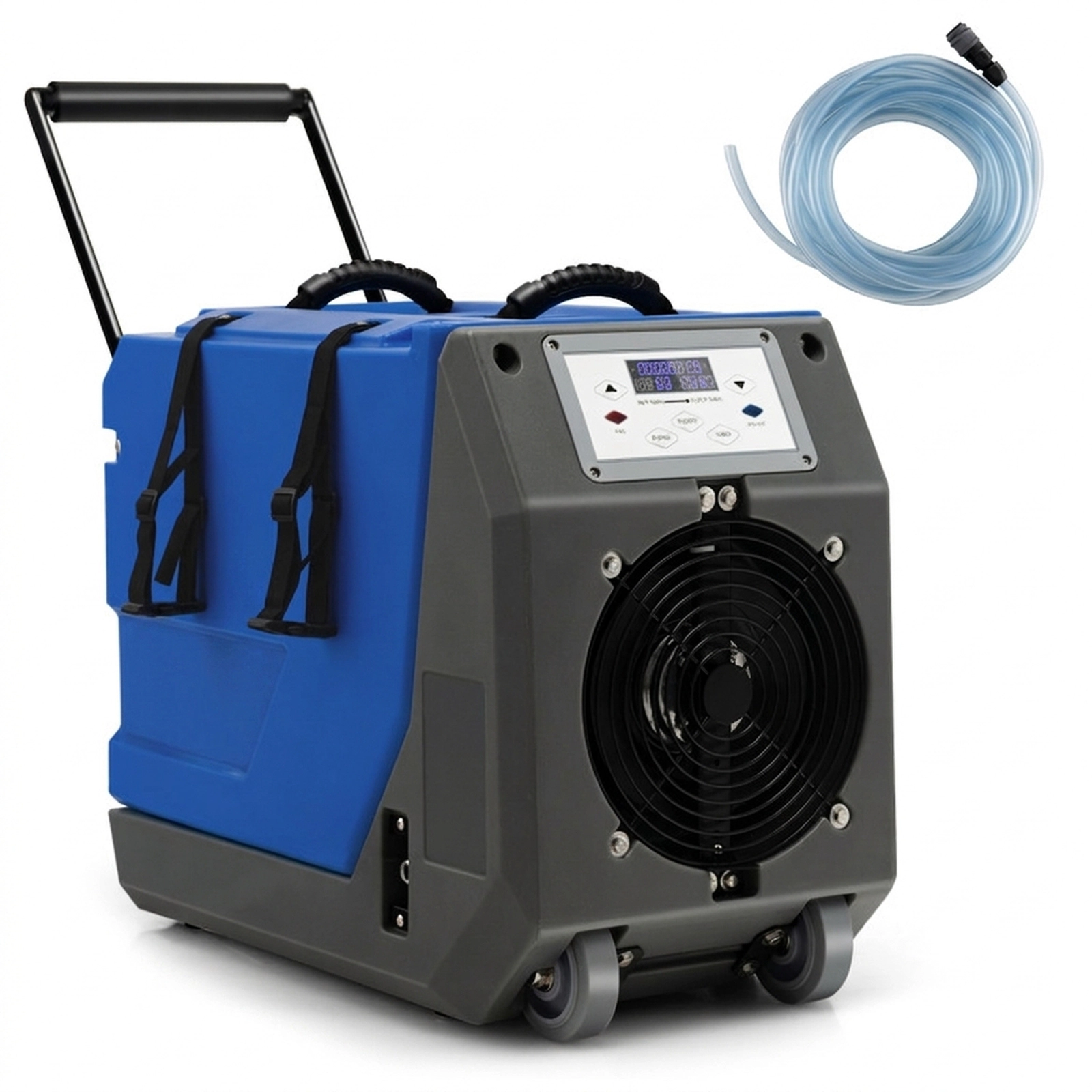 SUGIFT 180 PPD Commercial Dehumidifier with Pump Drain Hose and Wheels Blue and Gray