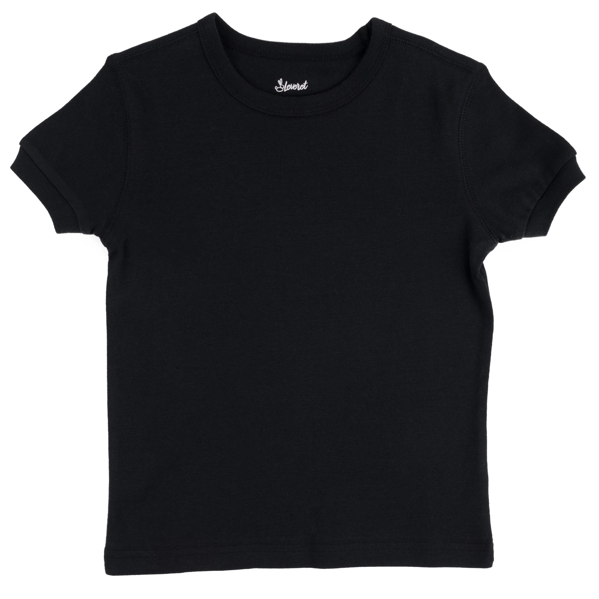 Leveret Kid 100% Cotton Solid Color Short Sleeve T-Shirt