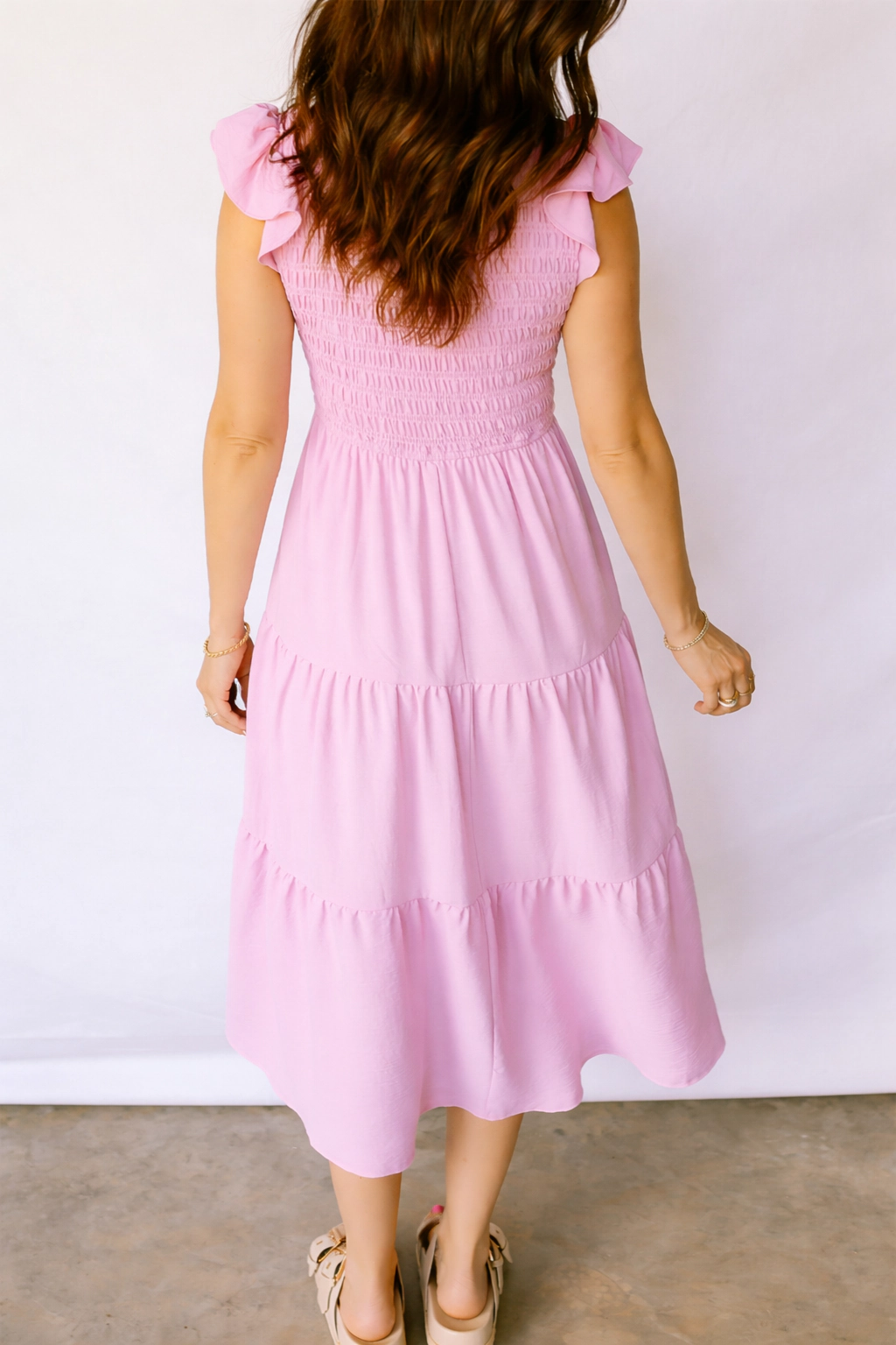 Threaded Pear Women's Treasure Flare Tiered Midi Dress