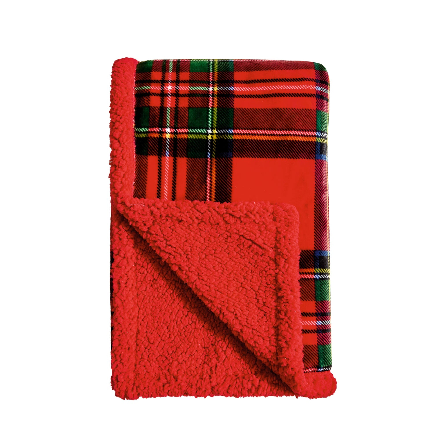 Plazatex 100% Polyester Plaid Printed Reversible Throw Blanket 50" x 60" Maulticolor